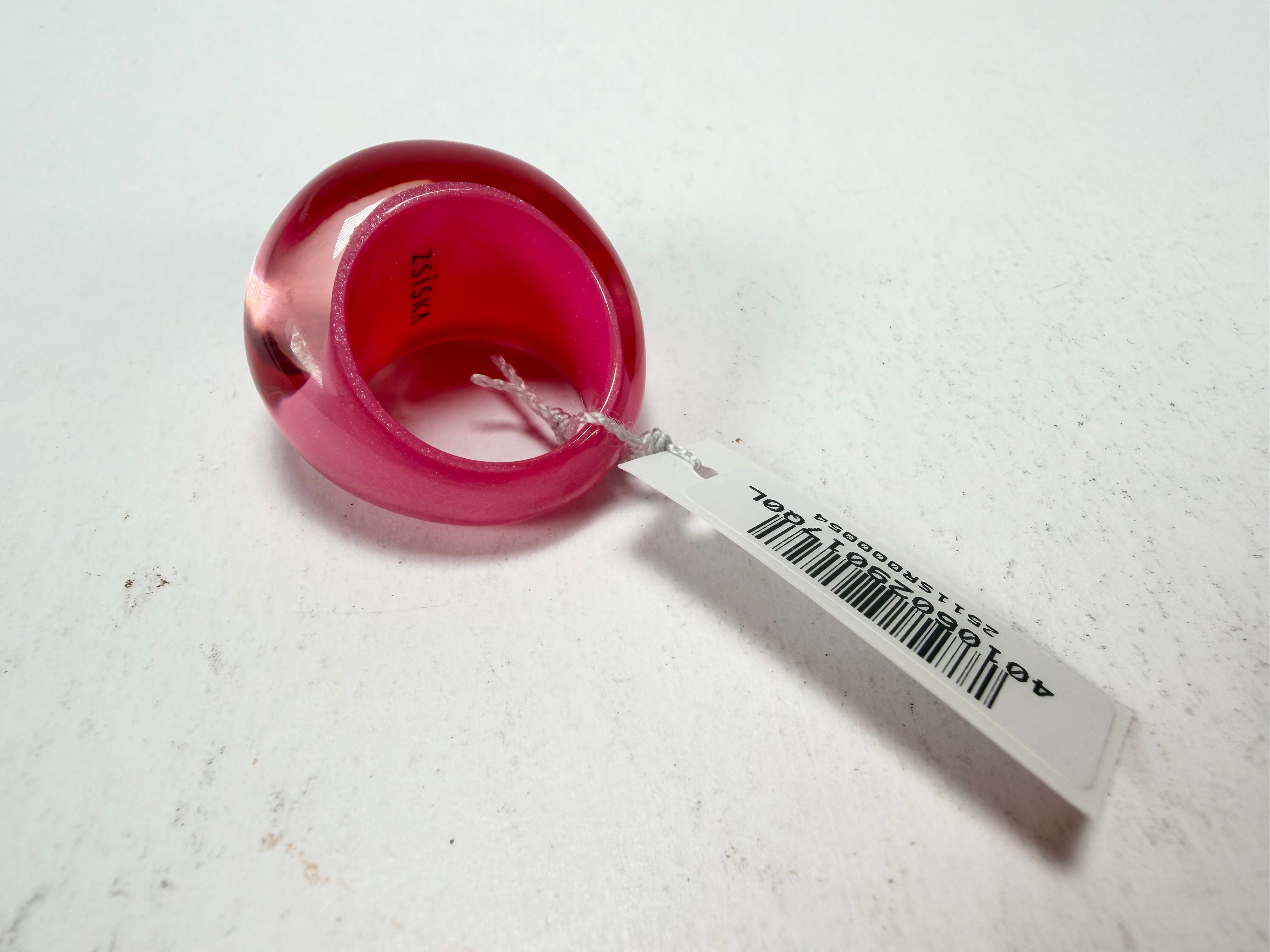 Zsiska - Colourful Statement Hot Pink Resin Ring ( 40106029017Q0L ) - Size UK Q / US 8