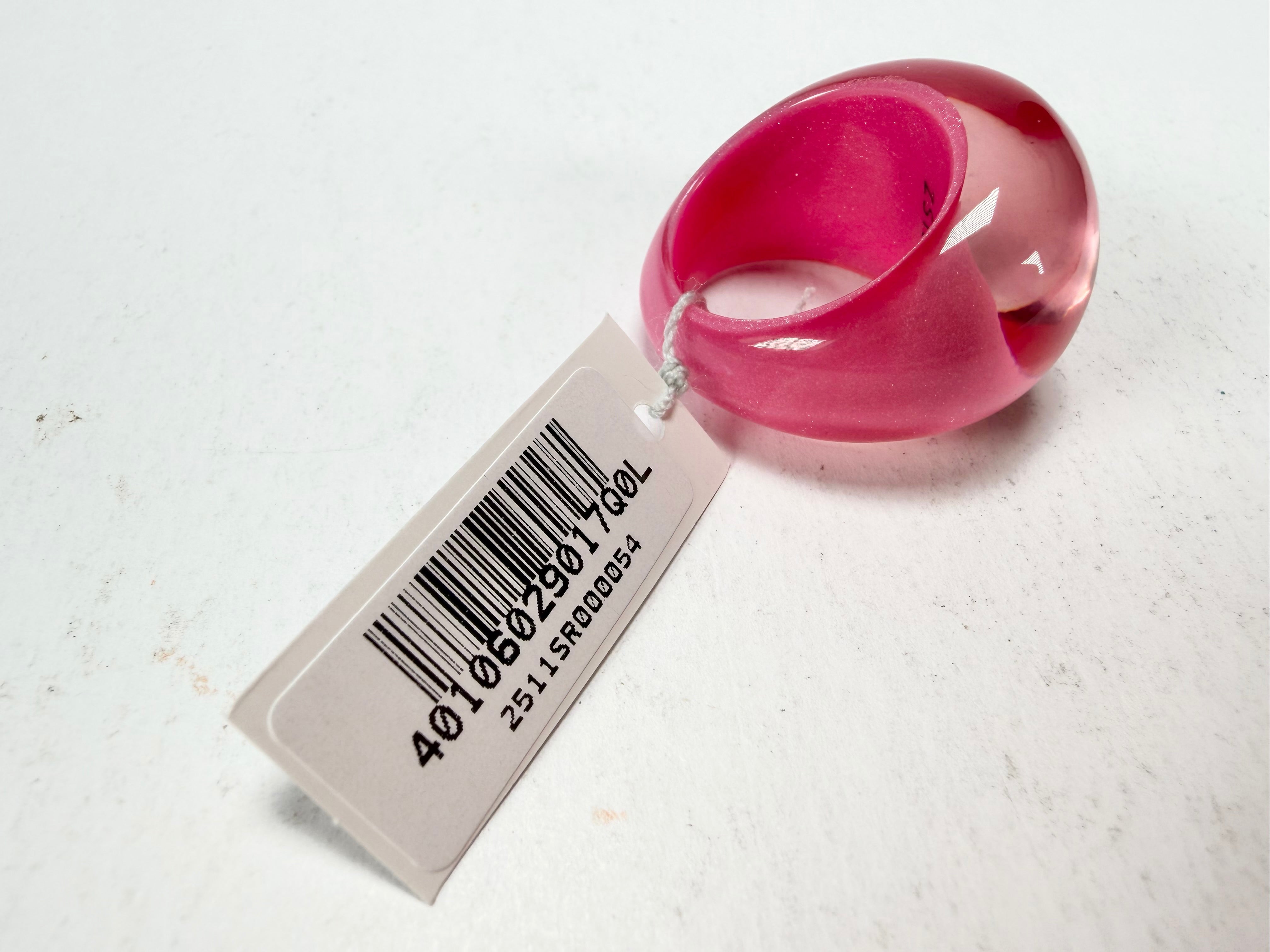 Zsiska - Colourful Statement Hot Pink Resin Ring ( 40106029017Q0L ) - Size UK Q / US 8