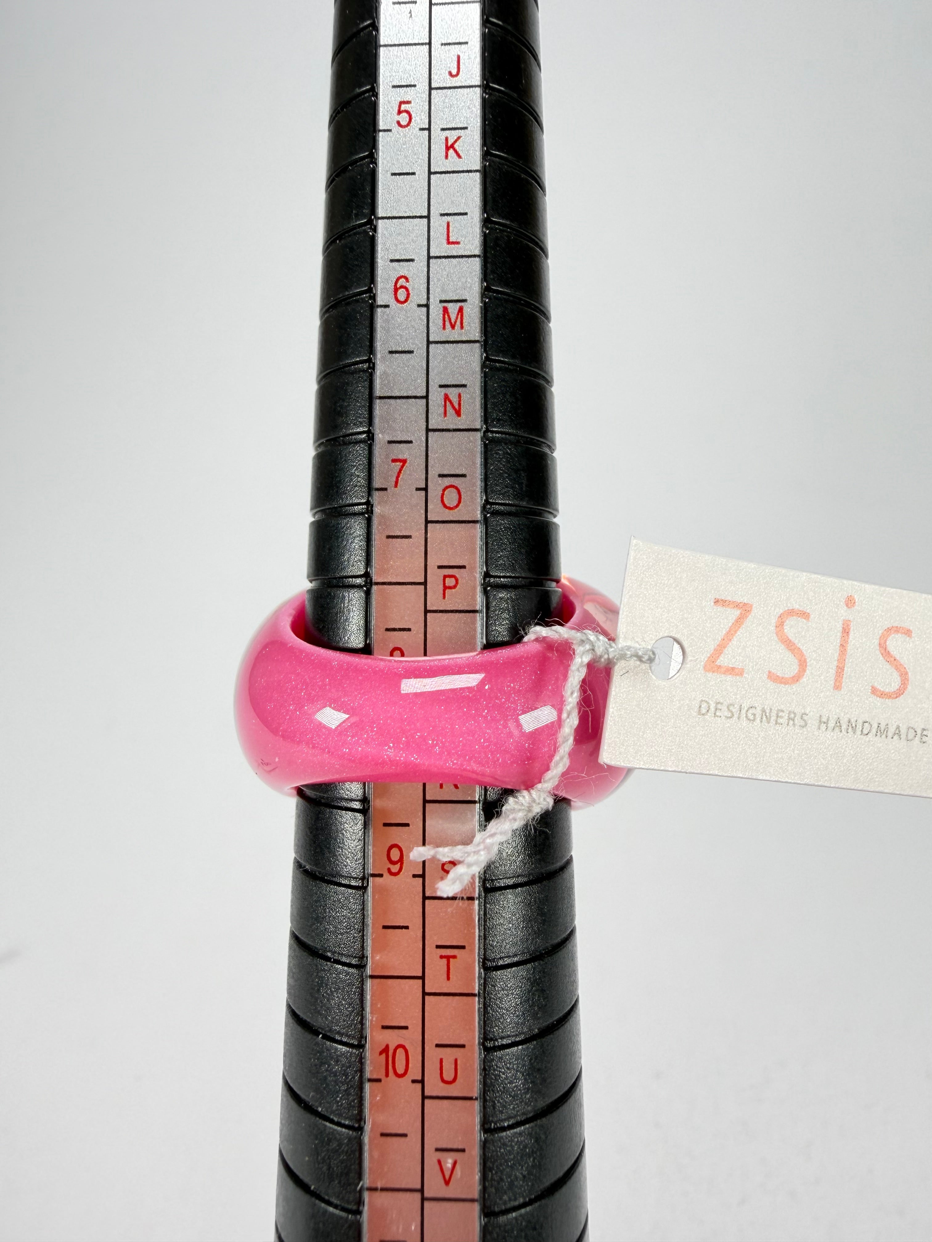 Zsiska - Colourful Statement Hot Pink Resin Ring ( 40106029017Q0L ) - Size UK Q / US 8