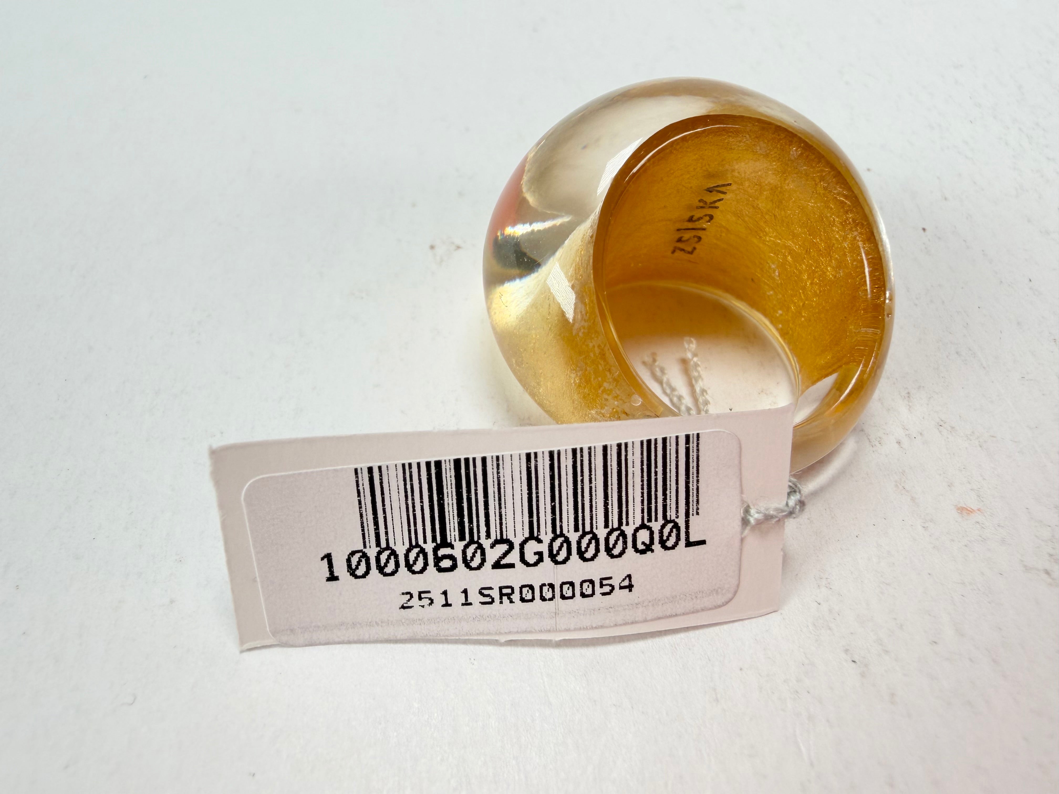 Zsiska - Precious Gold Leaf Resin Ring ( 1000602G000Q0L ) - Size UK Q / US 8