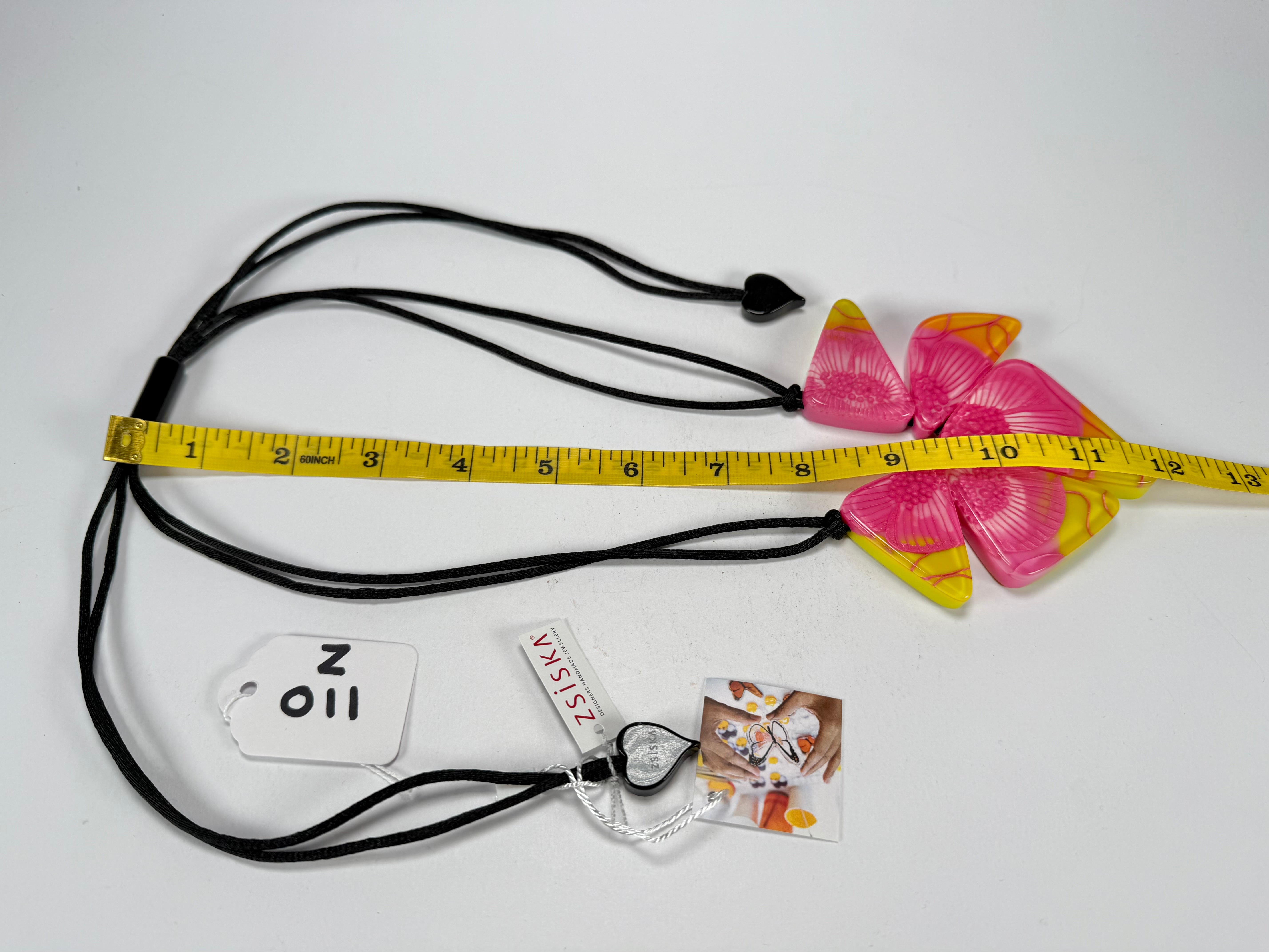 Zsiska - Prim Flora Pink & Yellow 5 Bead Resin Necklace ( 3200102FPINQ05 )