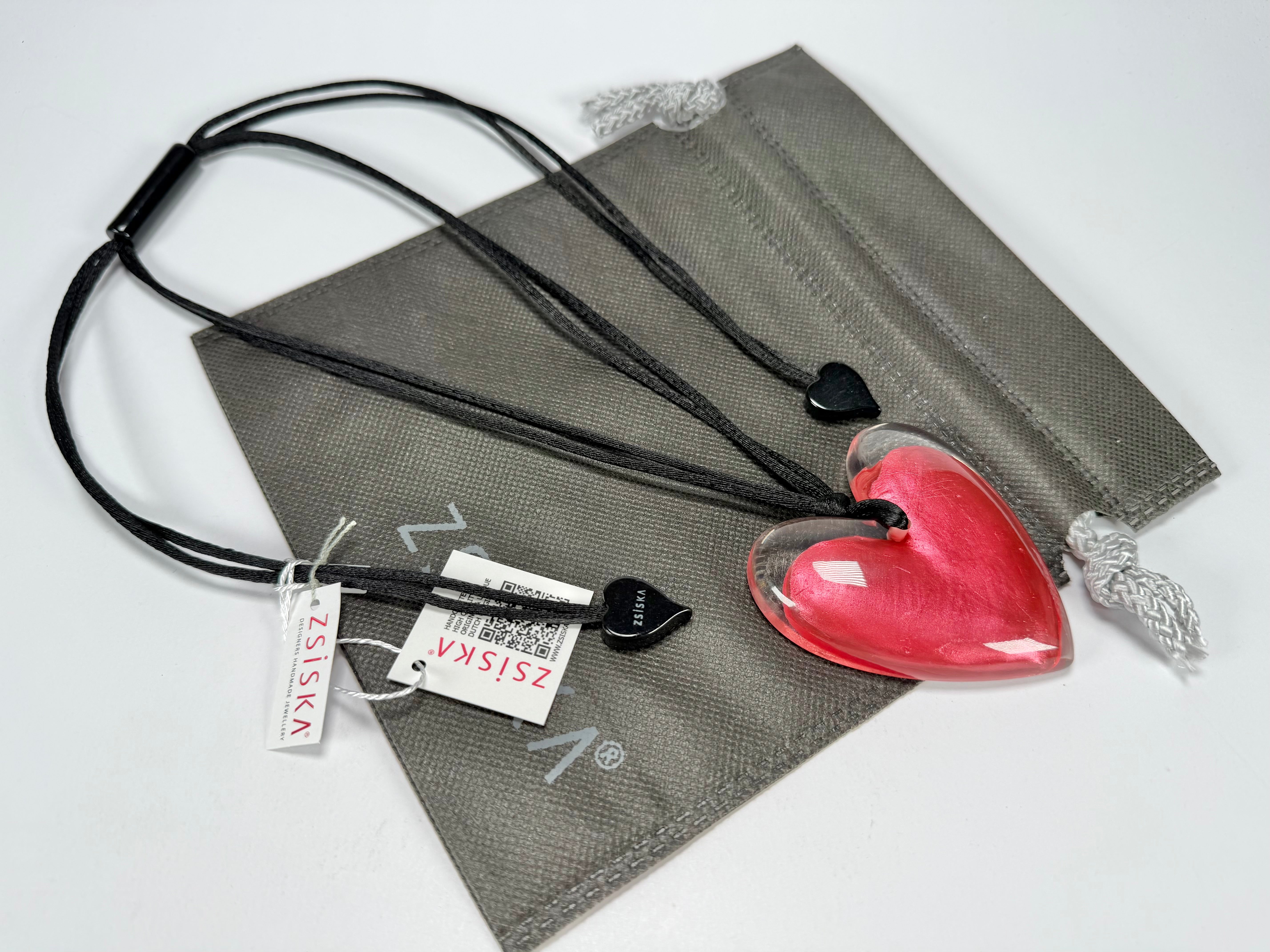 Zsiska - Luxus Pink Heart Pendant Resin Necklace ( 6350205PINKQ00 )