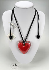 Zsiska - Luxus Pink Heart Pendant Resin Necklace ( 6350205PINKQ00 )