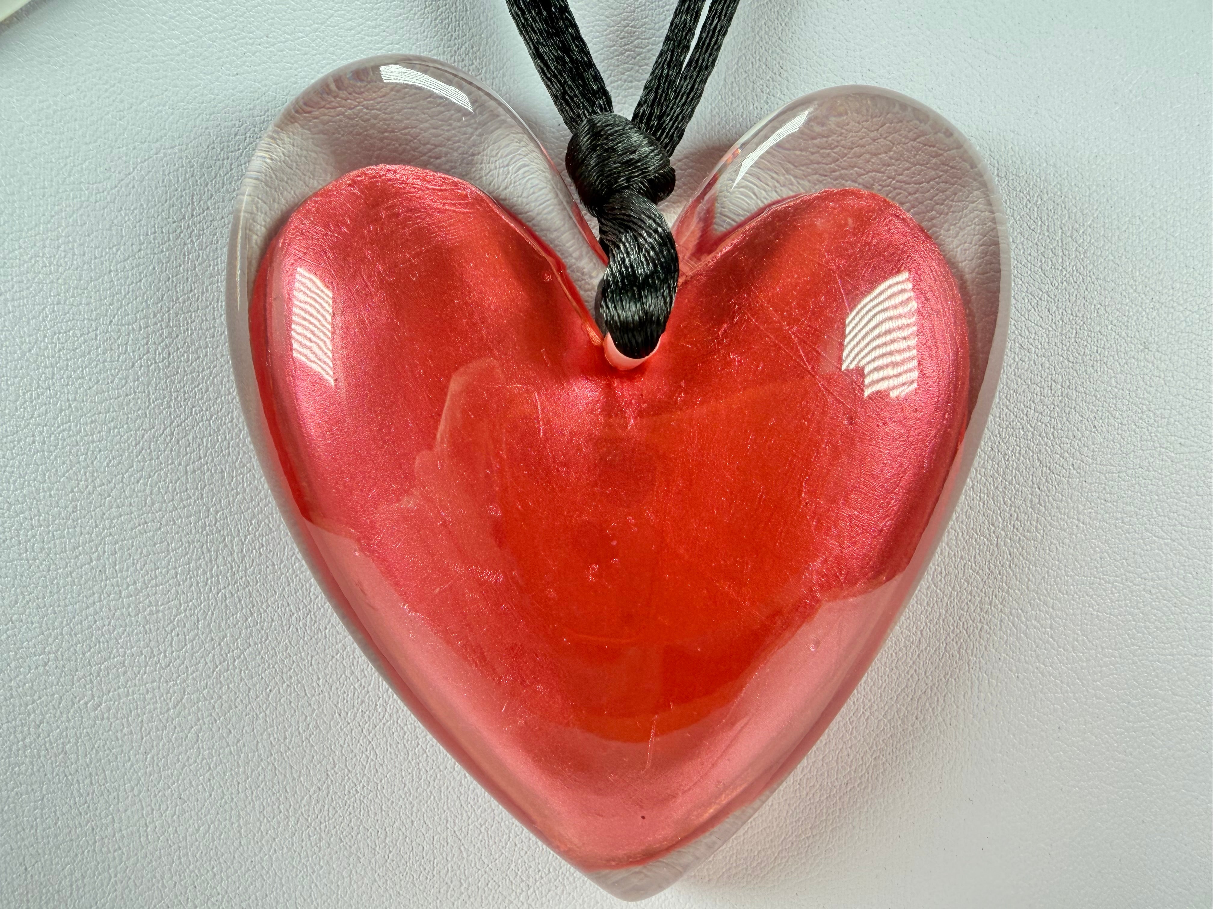 Zsiska - Luxus Pink Heart Pendant Resin Necklace ( 6350205PINKQ00 )