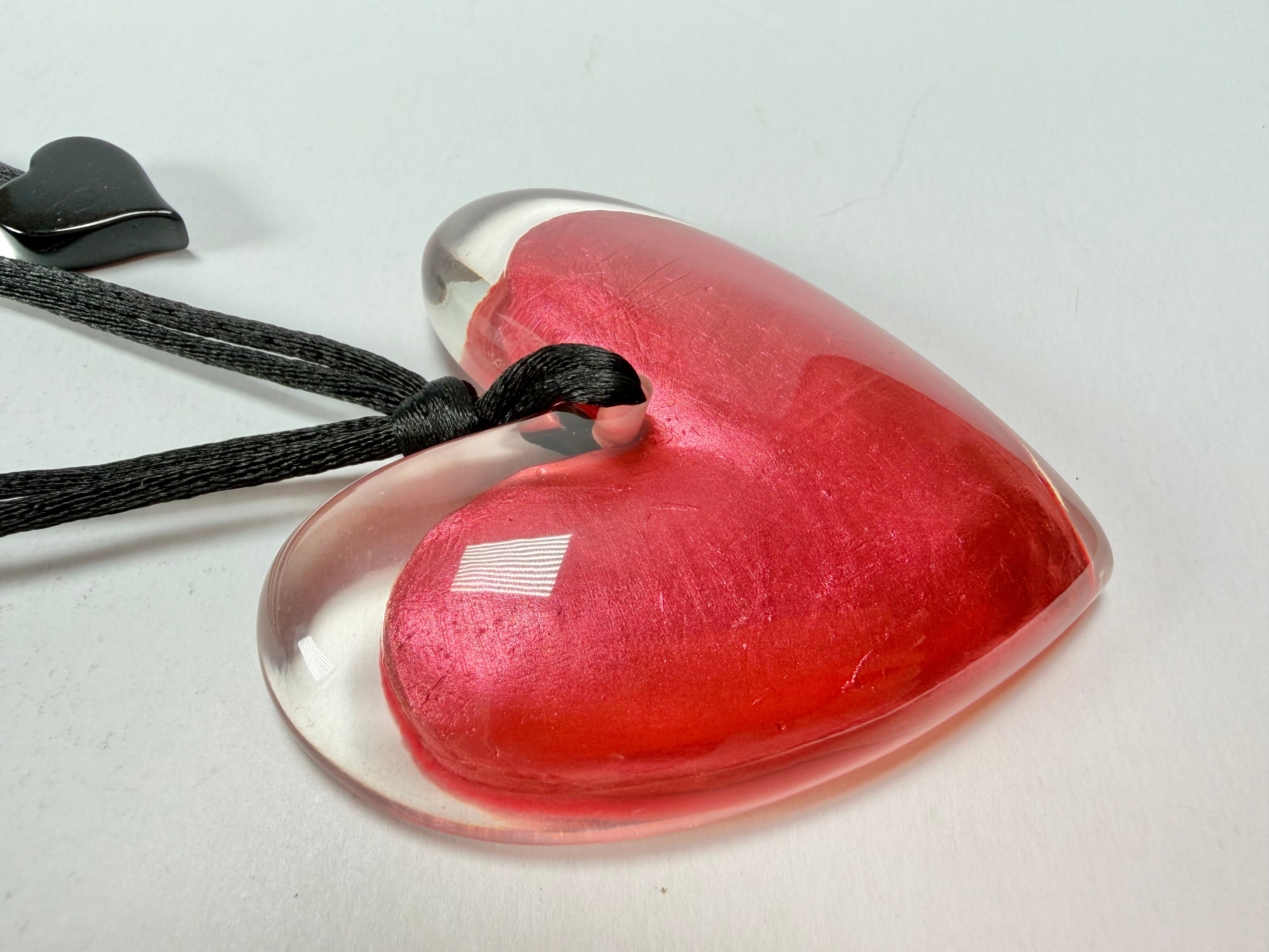 Zsiska - Luxus Pink Heart Pendant Resin Necklace ( 6350205PINKQ00 )