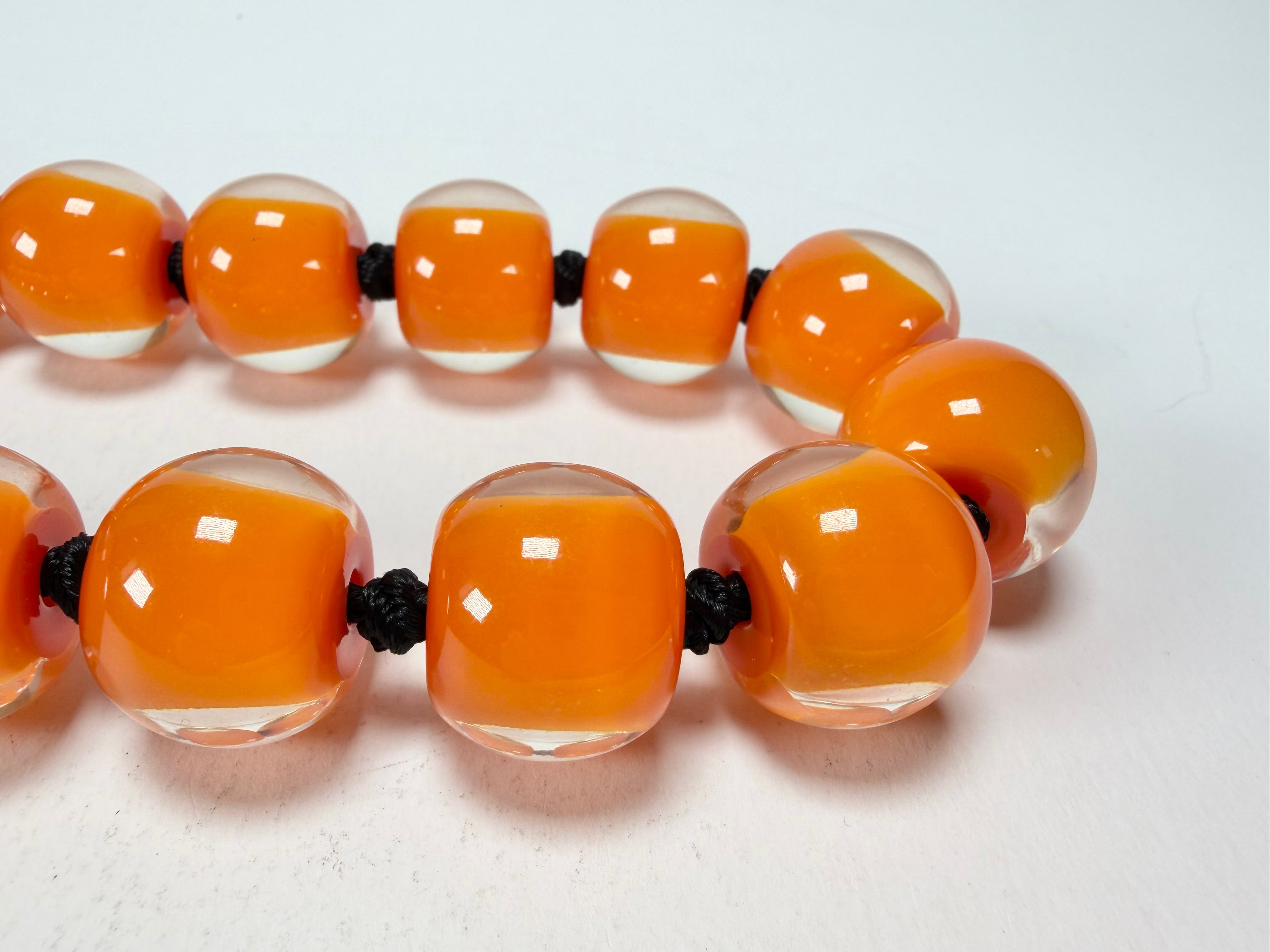 Zsiska - Colourful Beads 20 Bead Orange Resin Necklace ( 40101179171Q20 )