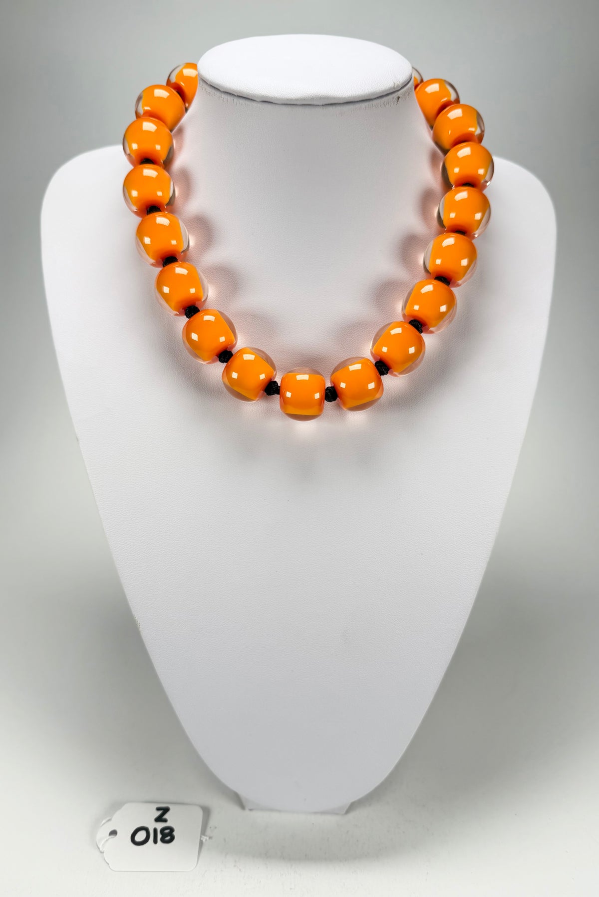 Zsiska - Colourful Beads 20 Bead Orange Resin Necklace ( 40101179171Q20 )