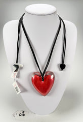 Zsiska - Luxus Pink Heart Pendant Resin Necklace ( 6350205PINKQ00 )