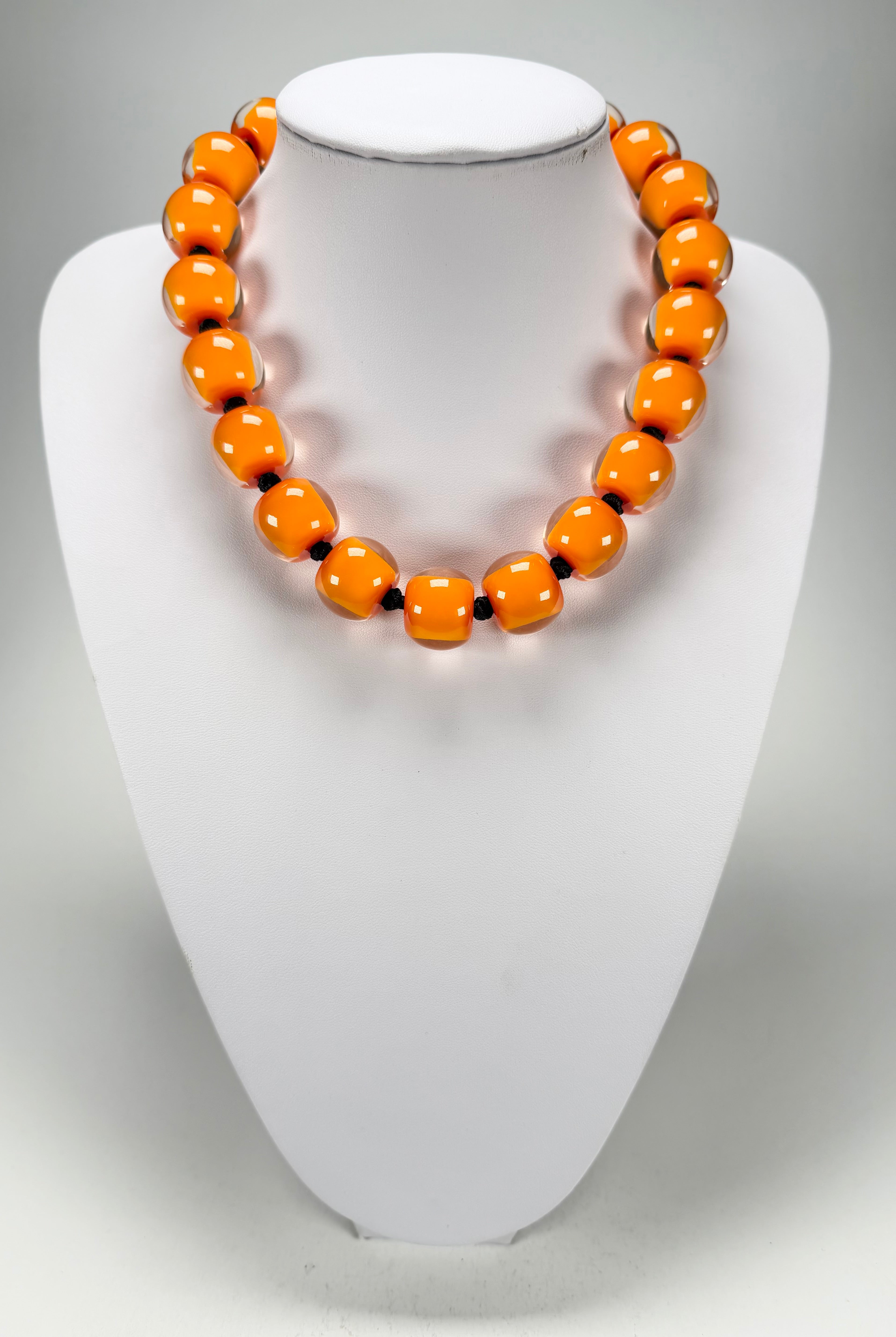 Zsiska - Colourful Beads 20 Bead Orange Resin Necklace ( 40101179171Q20 )