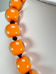 Zsiska - Colourful Beads 20 Bead Orange Resin Necklace ( 40101179171Q20 )
