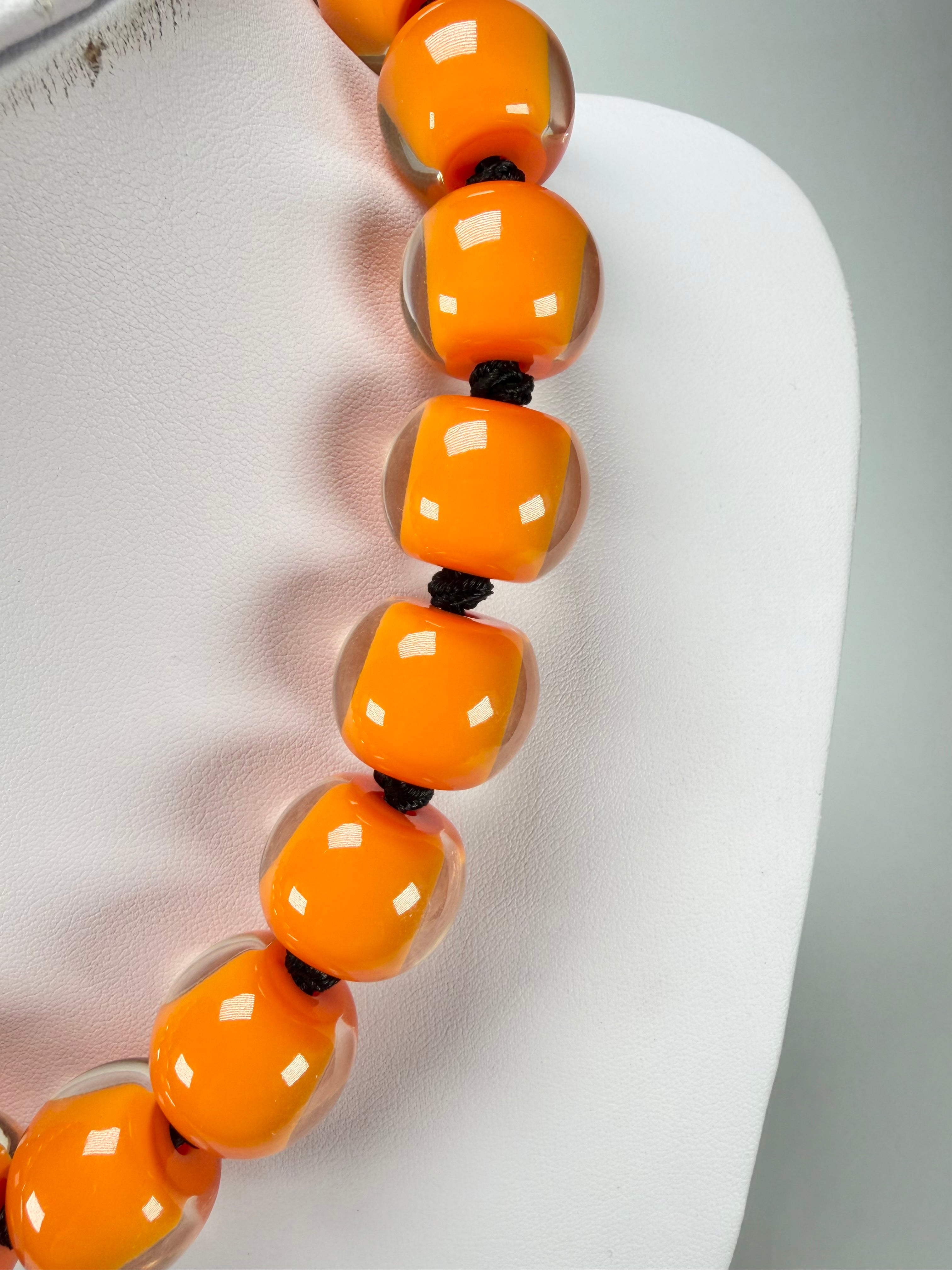 Zsiska - Colourful Beads 20 Bead Orange Resin Necklace ( 40101179171Q20 )