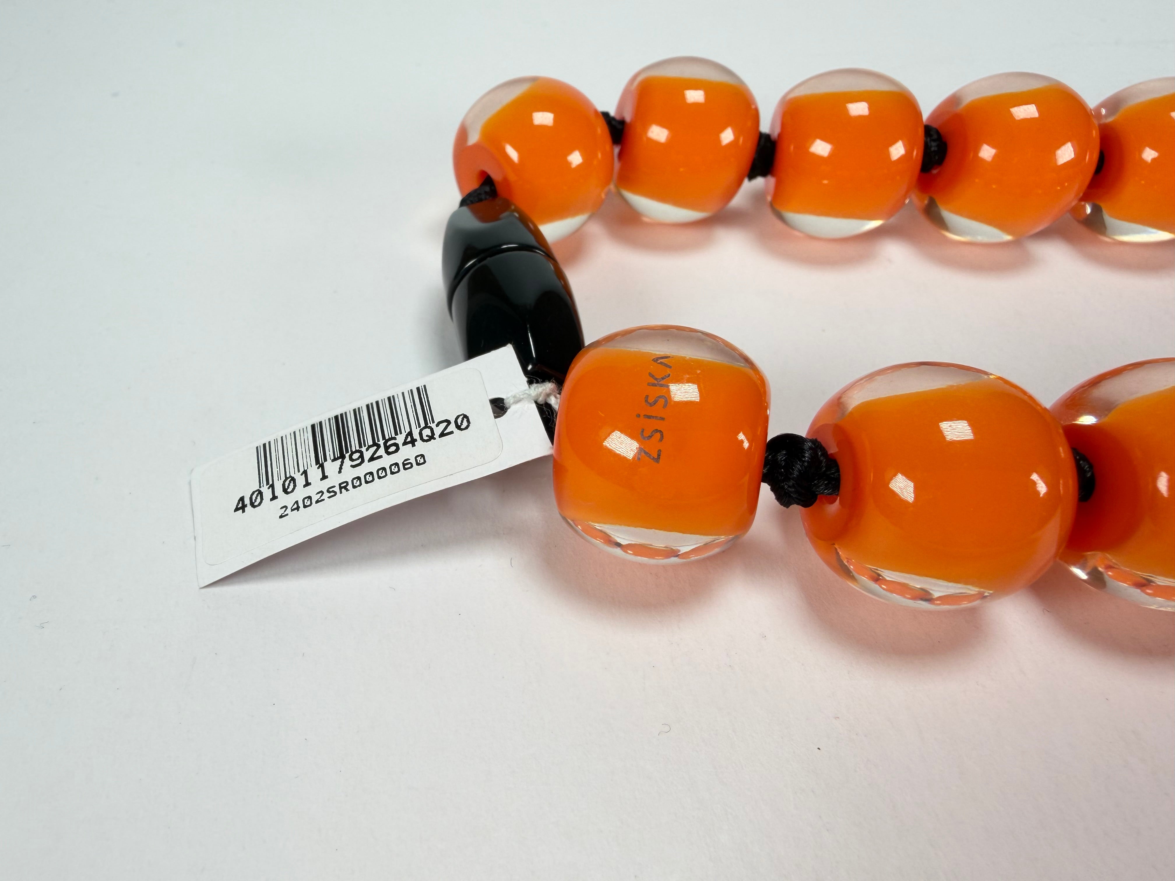 Zsiska - Colourful Beads 20 Bead Orange Resin Necklace ( 40101179171Q20 )