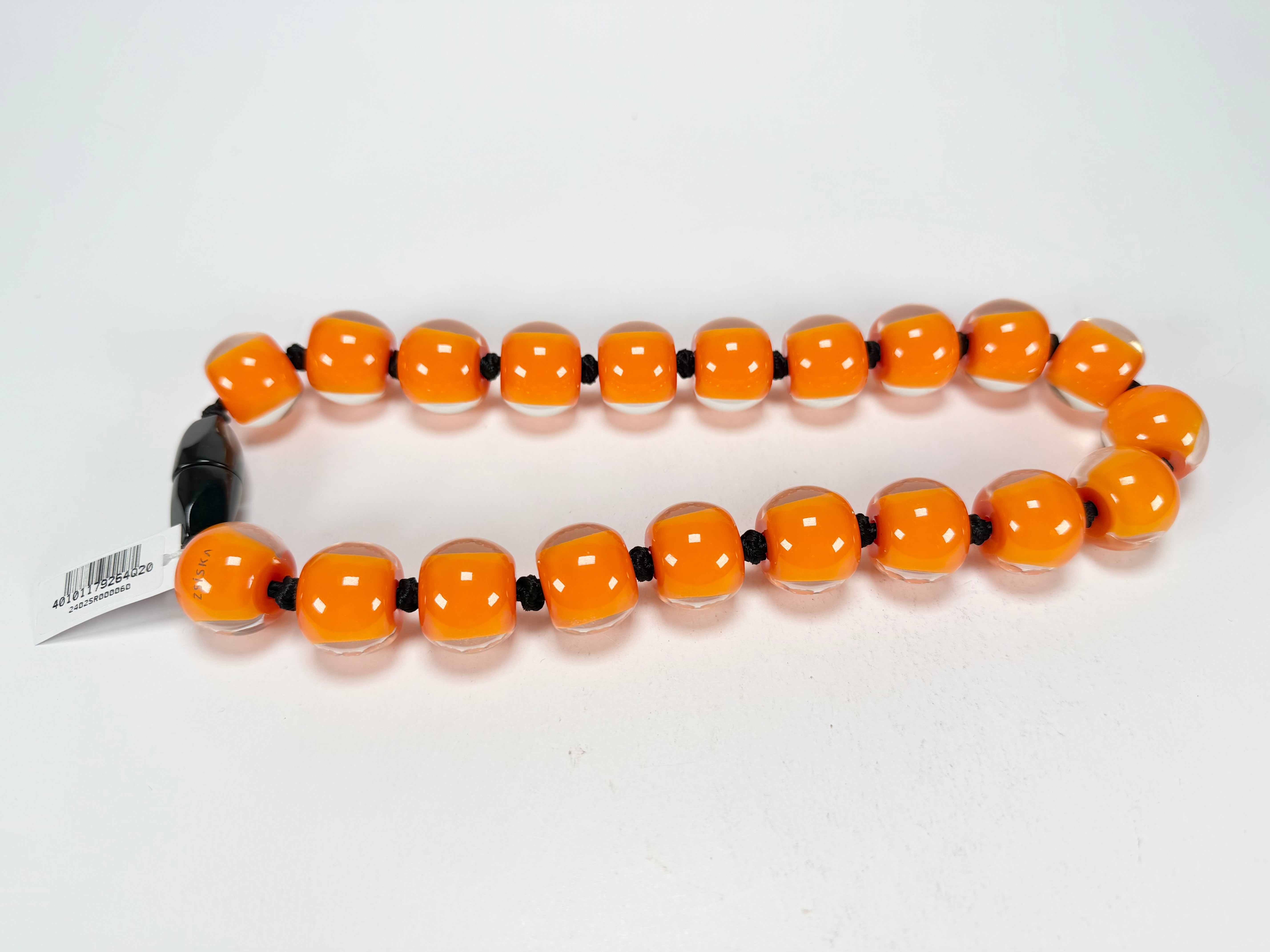 Zsiska - Colourful Beads 20 Bead Orange Resin Necklace ( 40101179171Q20 )