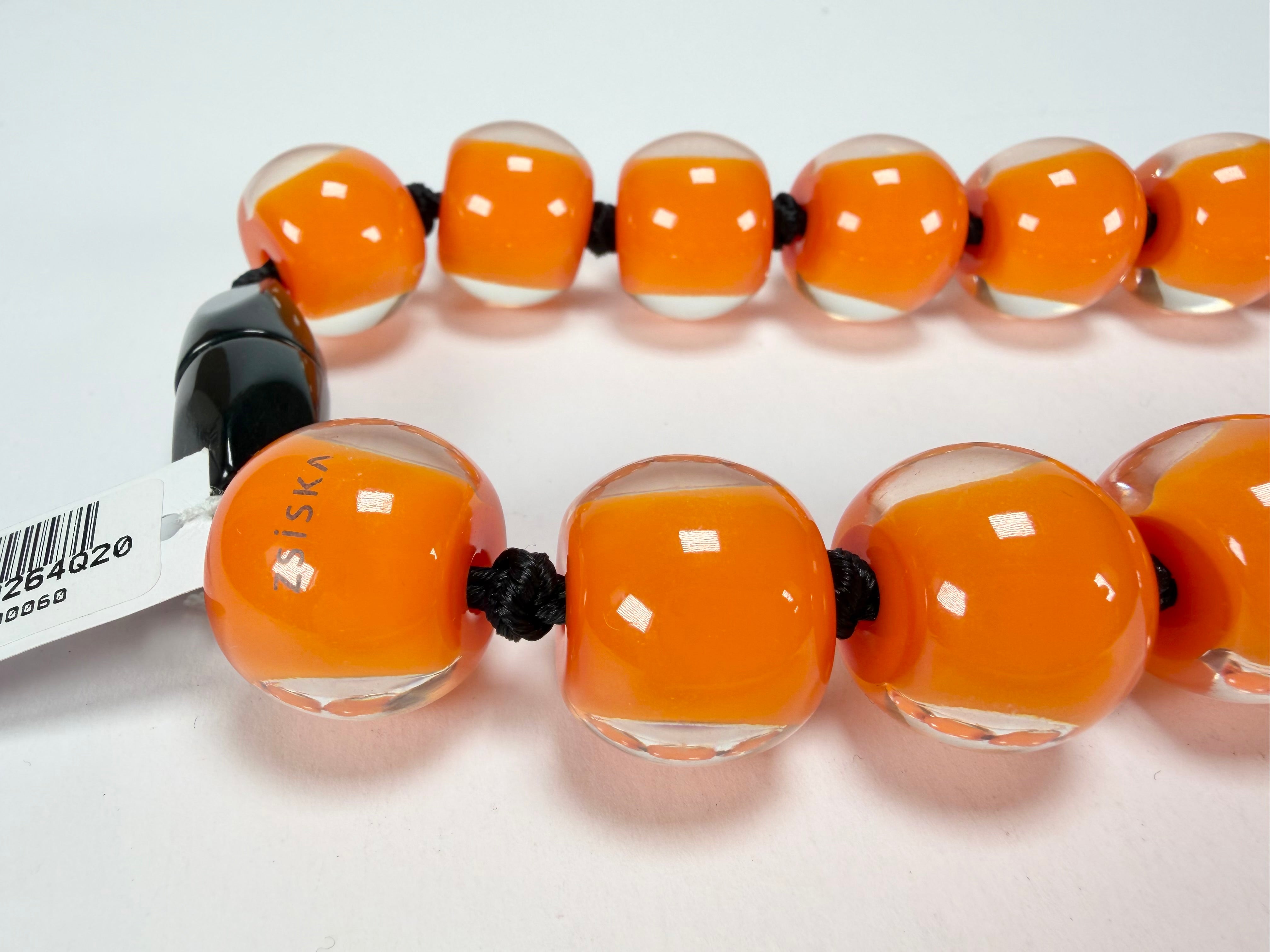 Zsiska - Colourful Beads 20 Bead Orange Resin Necklace ( 40101179171Q20 )