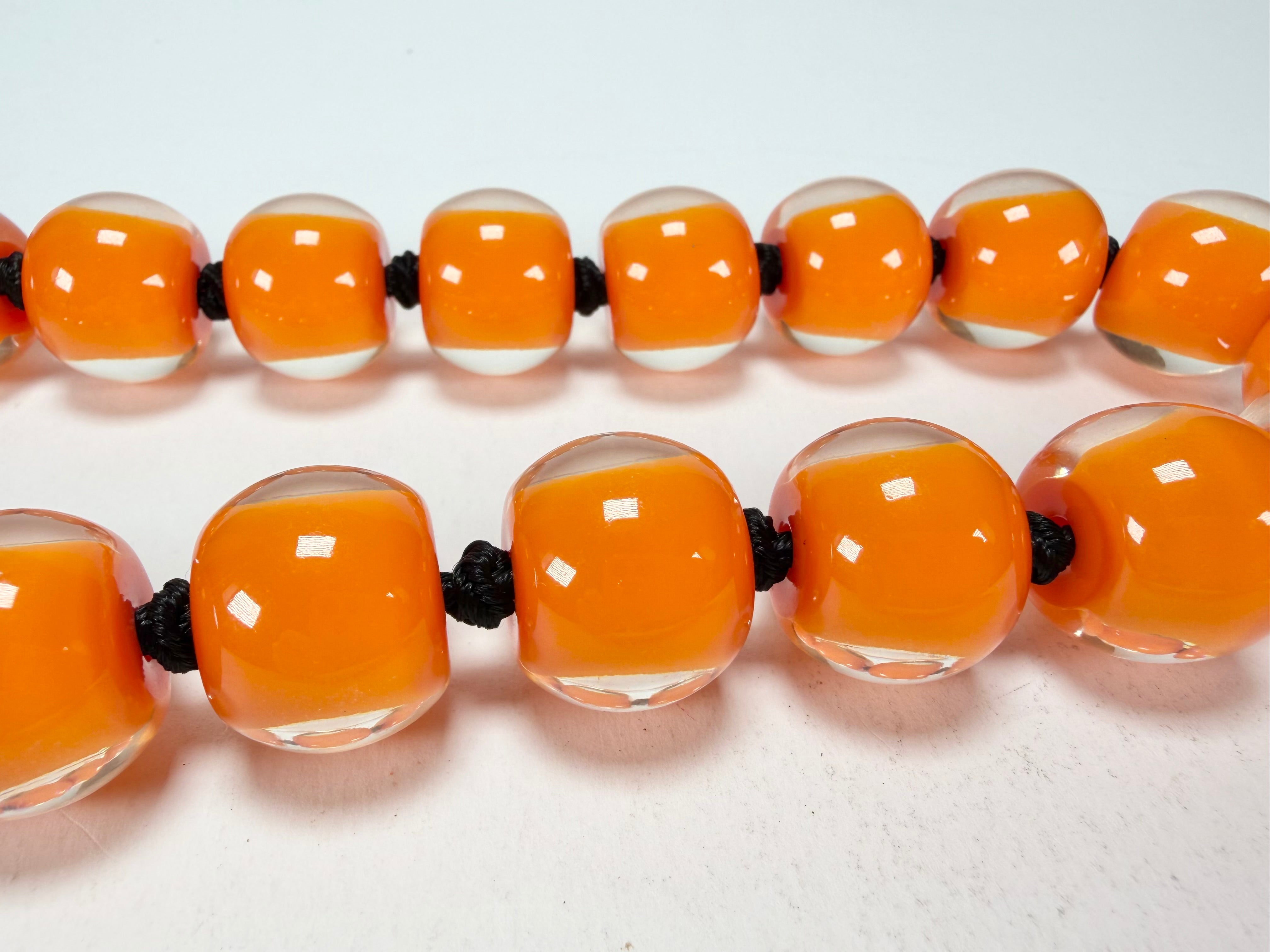 Zsiska - Colourful Beads 20 Bead Orange Resin Necklace ( 40101179171Q20 )