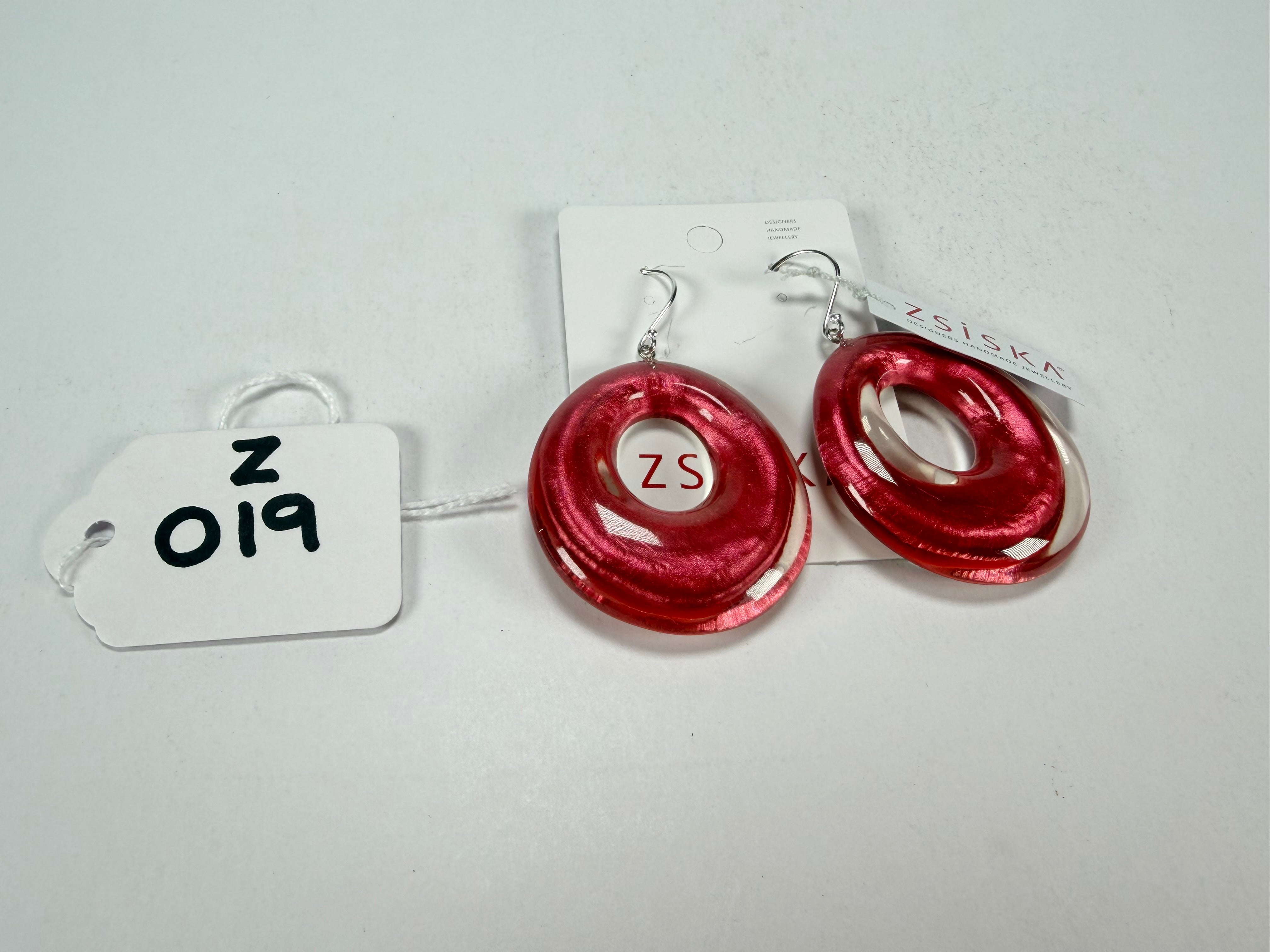 Zsiska - Luxus Pink Donut Resin Earrings ( 6350506PINKQ00 )