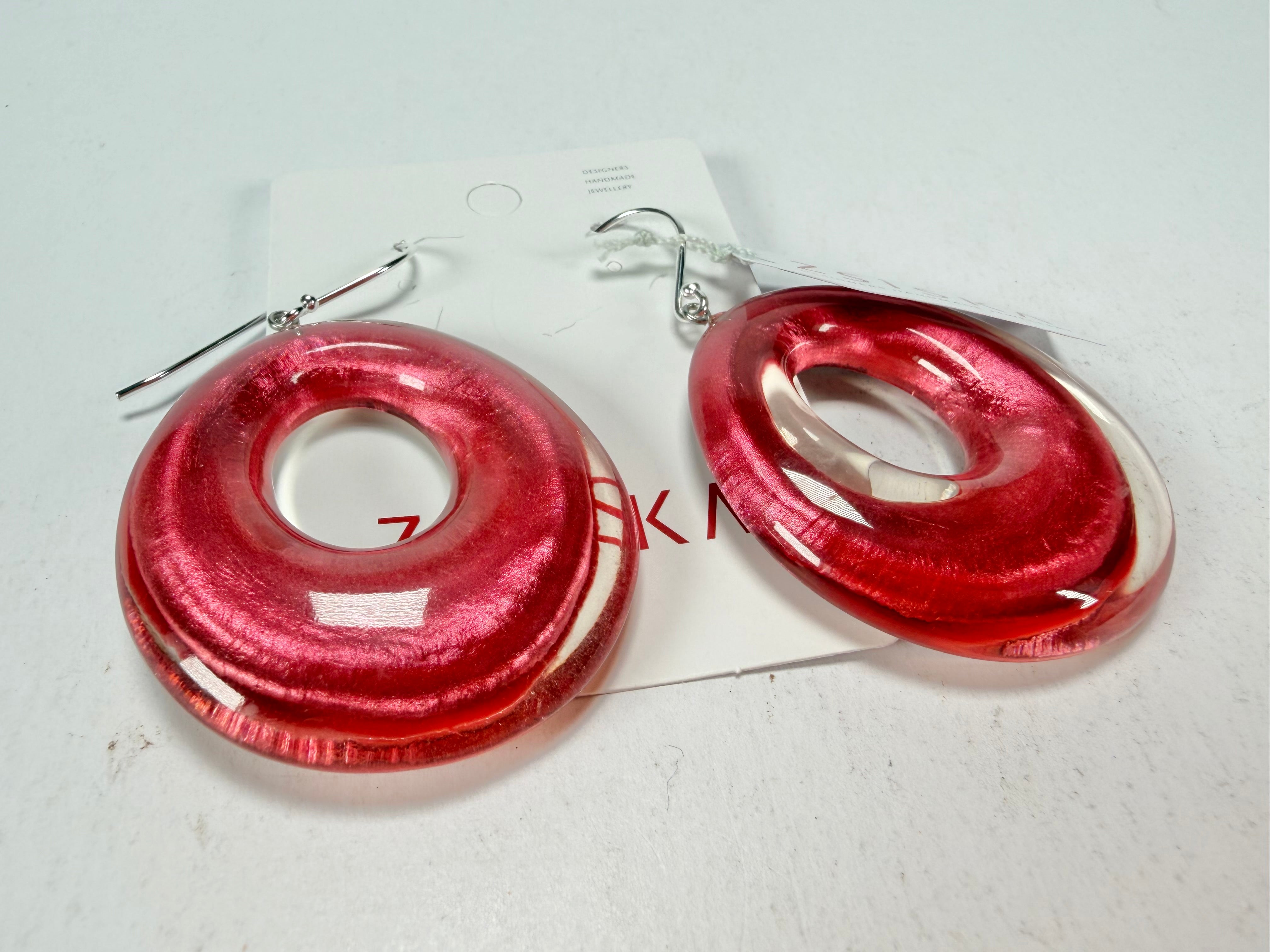 Zsiska - Luxus Pink Donut Resin Earrings ( 6350506PINKQ00 )