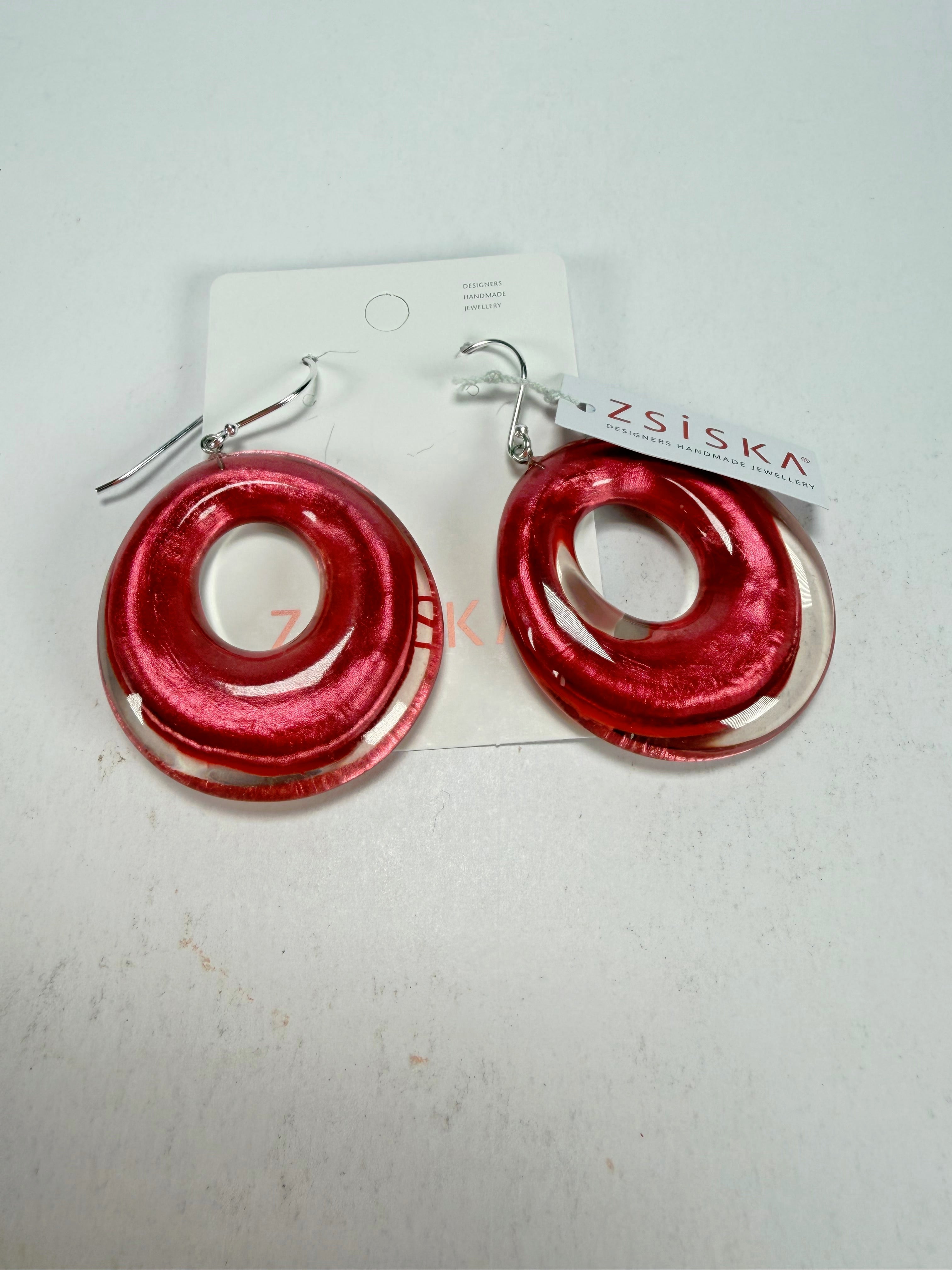Zsiska - Luxus Pink Donut Resin Earrings ( 6350506PINKQ00 )