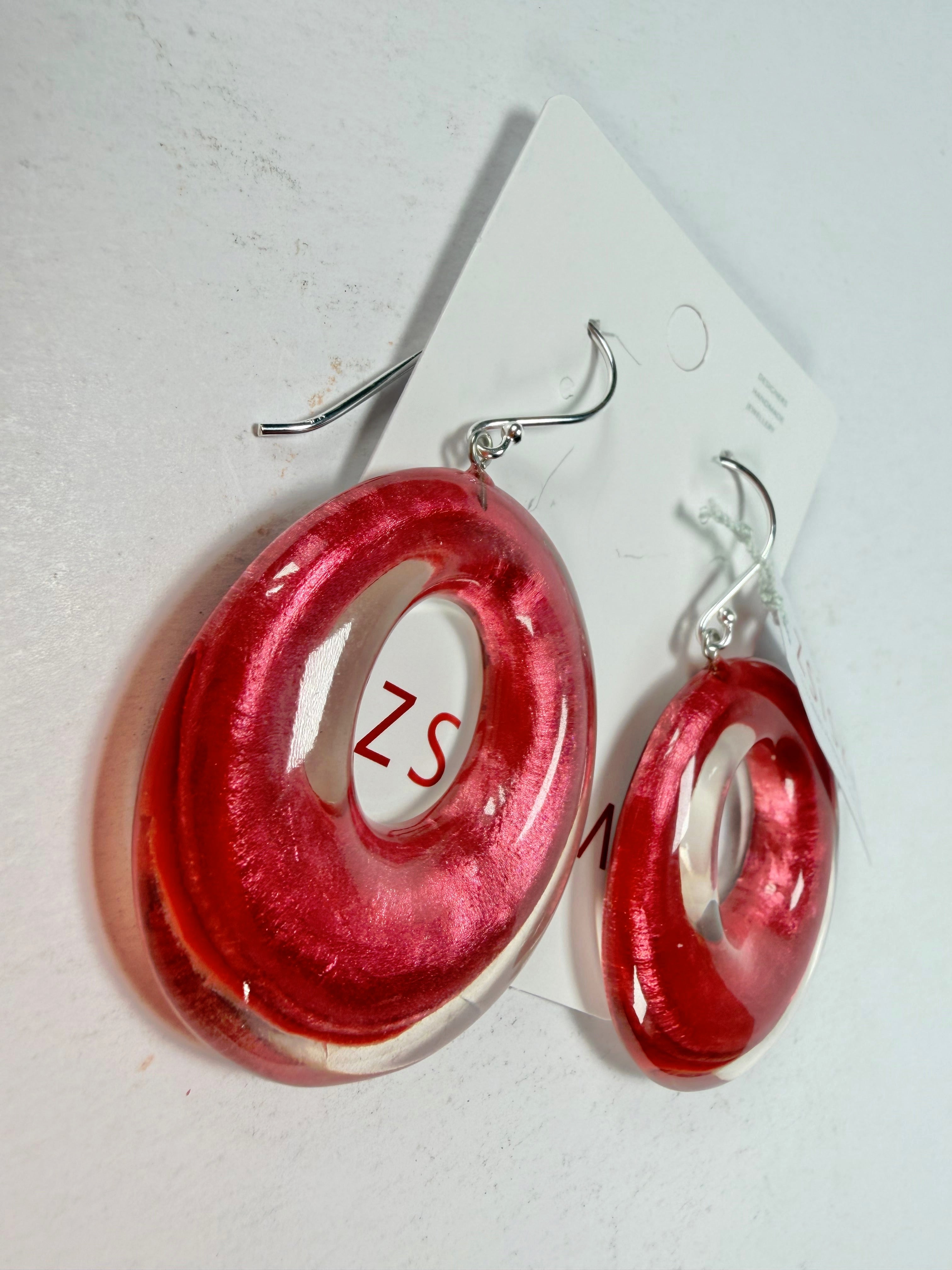 Zsiska - Luxus Pink Donut Resin Earrings ( 6350506PINKQ00 )