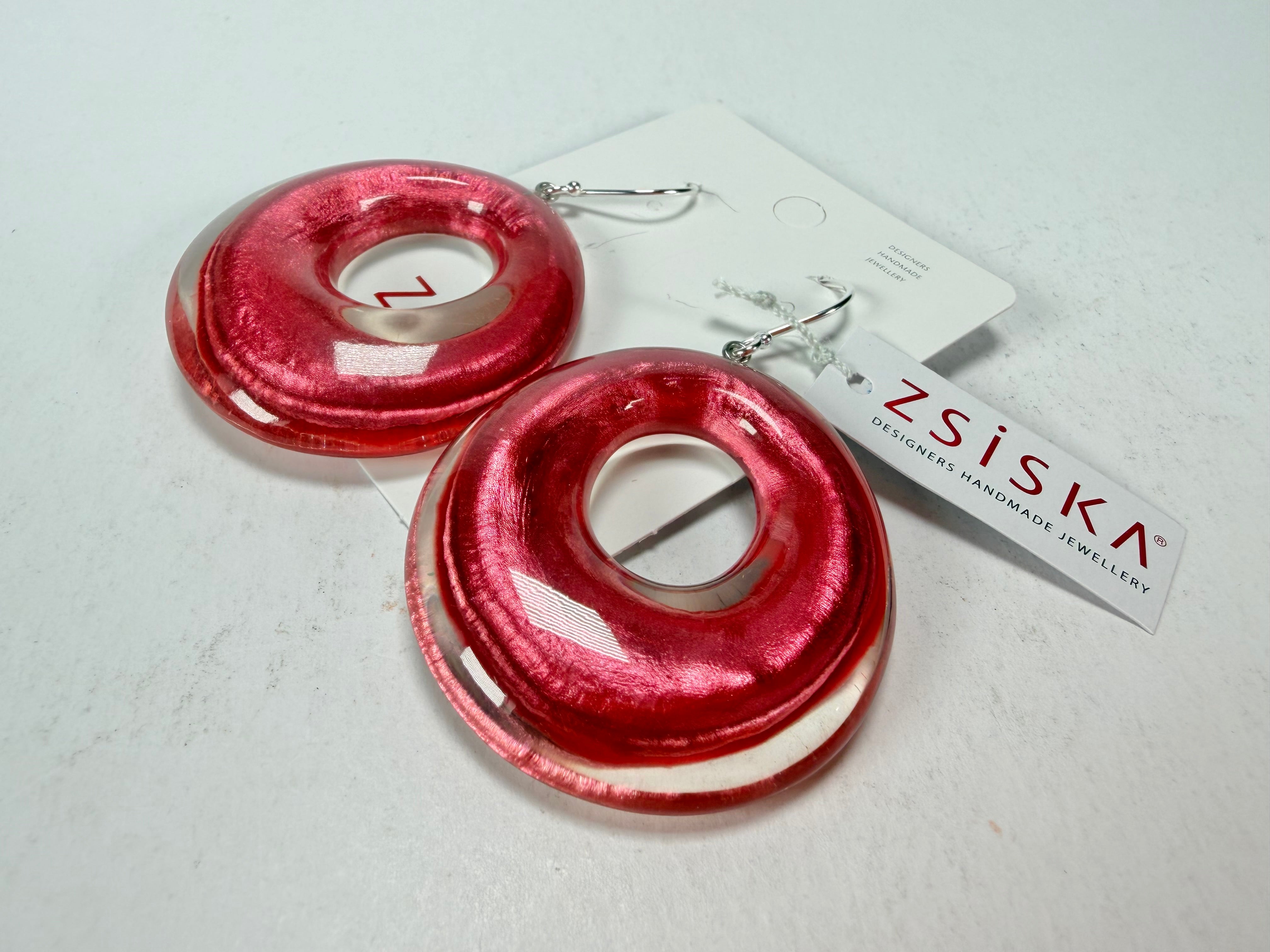 Zsiska - Luxus Pink Donut Resin Earrings ( 6350506PINKQ00 )