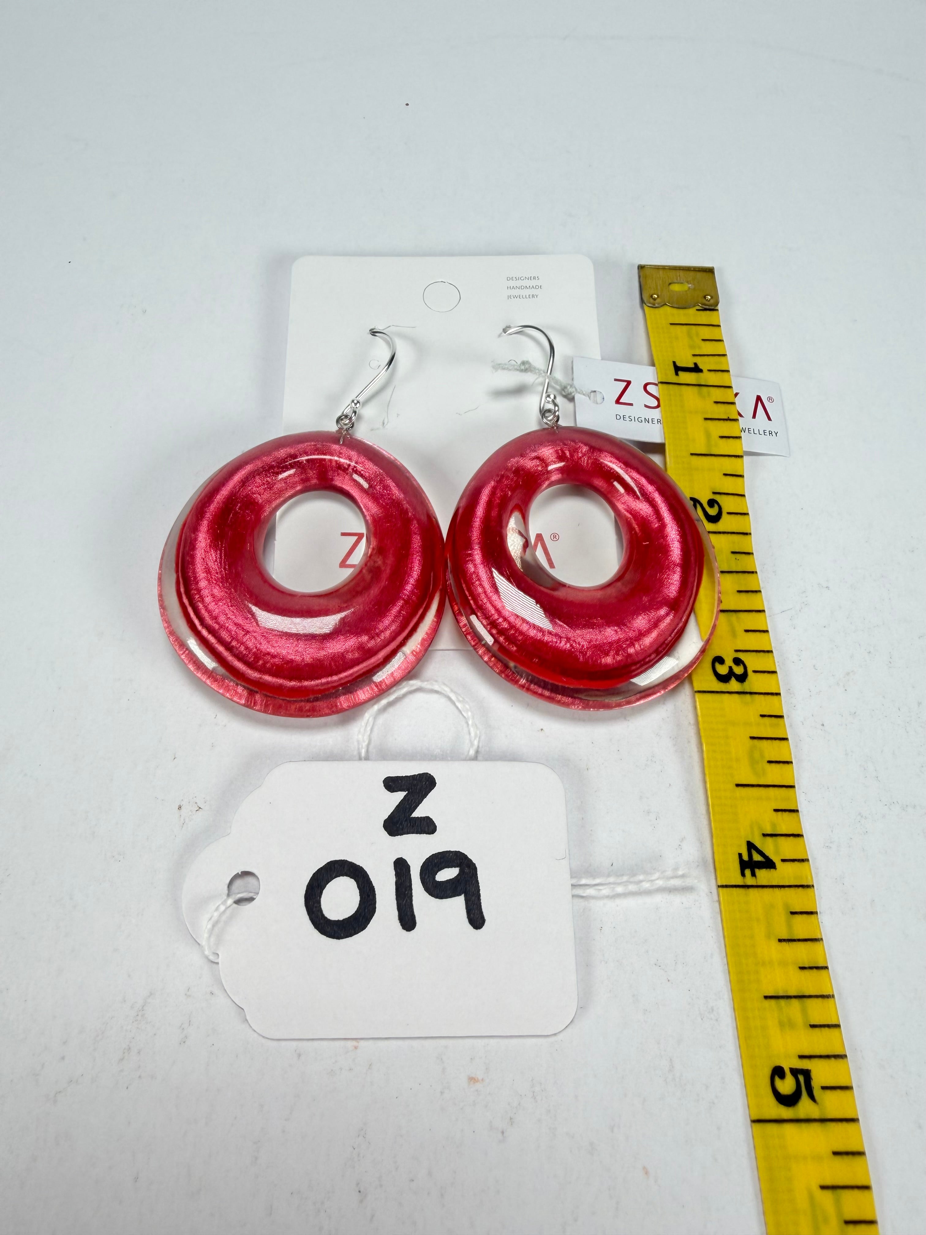 Zsiska - Luxus Pink Donut Resin Earrings ( 6350506PINKQ00 )