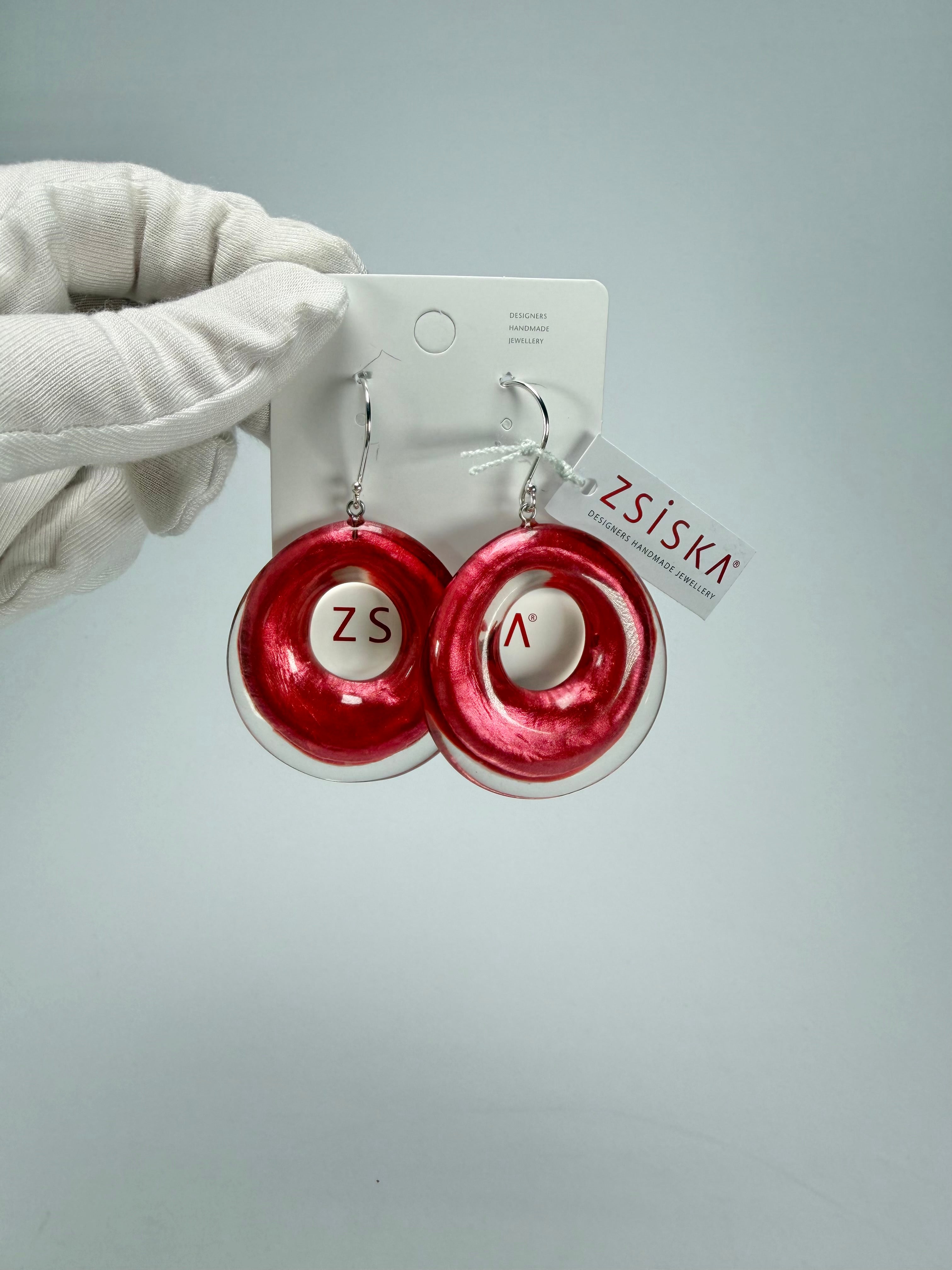 Zsiska - Luxus Pink Donut Resin Earrings ( 6350506PINKQ00 )