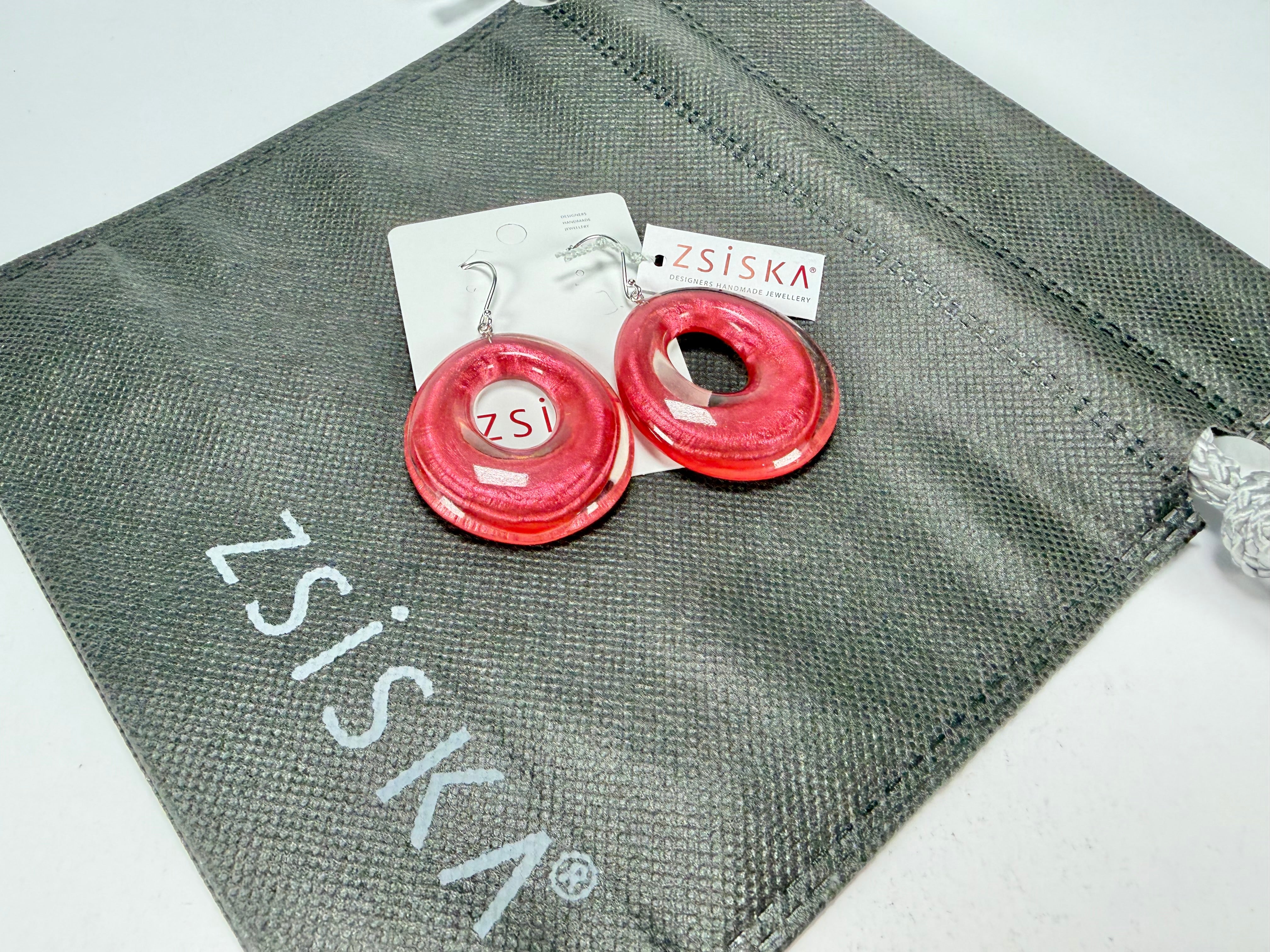 Zsiska - Luxus Pink Donut Resin Earrings ( 6350506PINKQ00 )