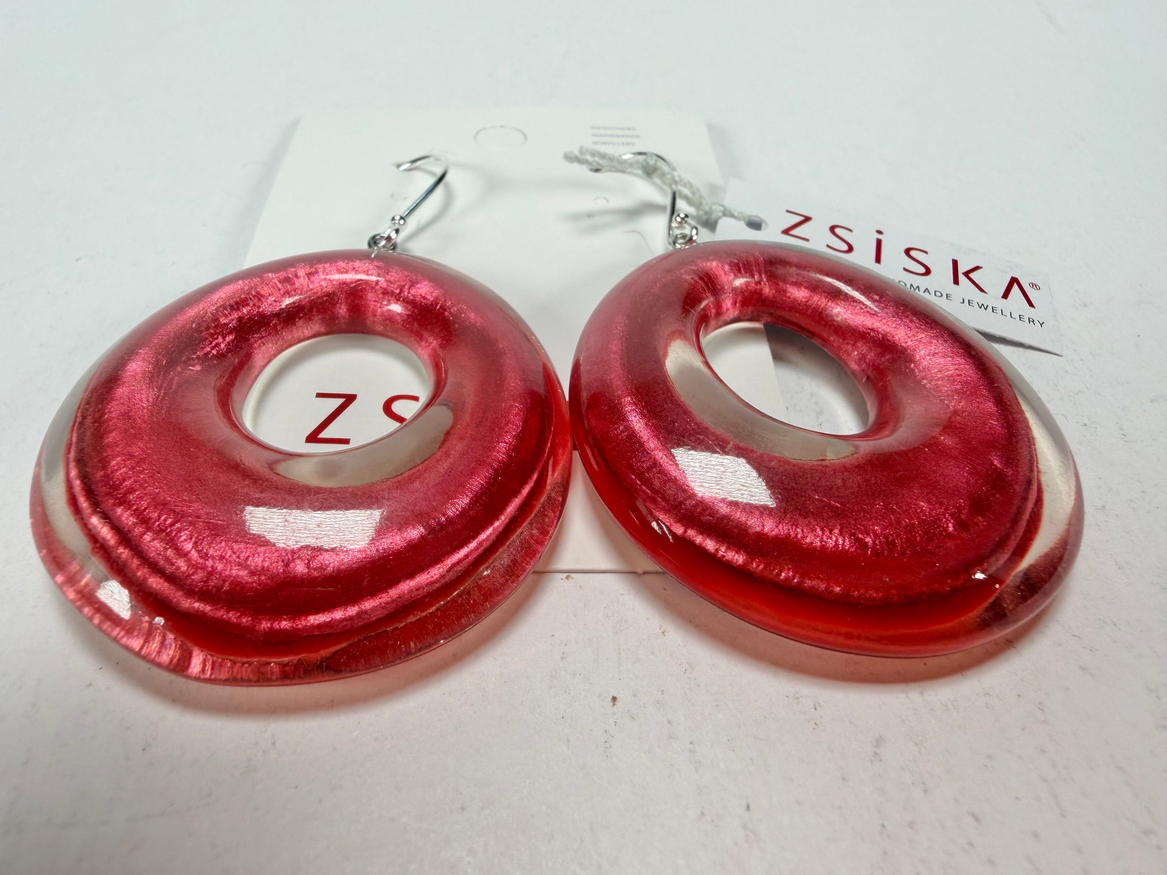 Zsiska - Luxus Pink Donut Resin Earrings ( 6350506PINKQ00 )