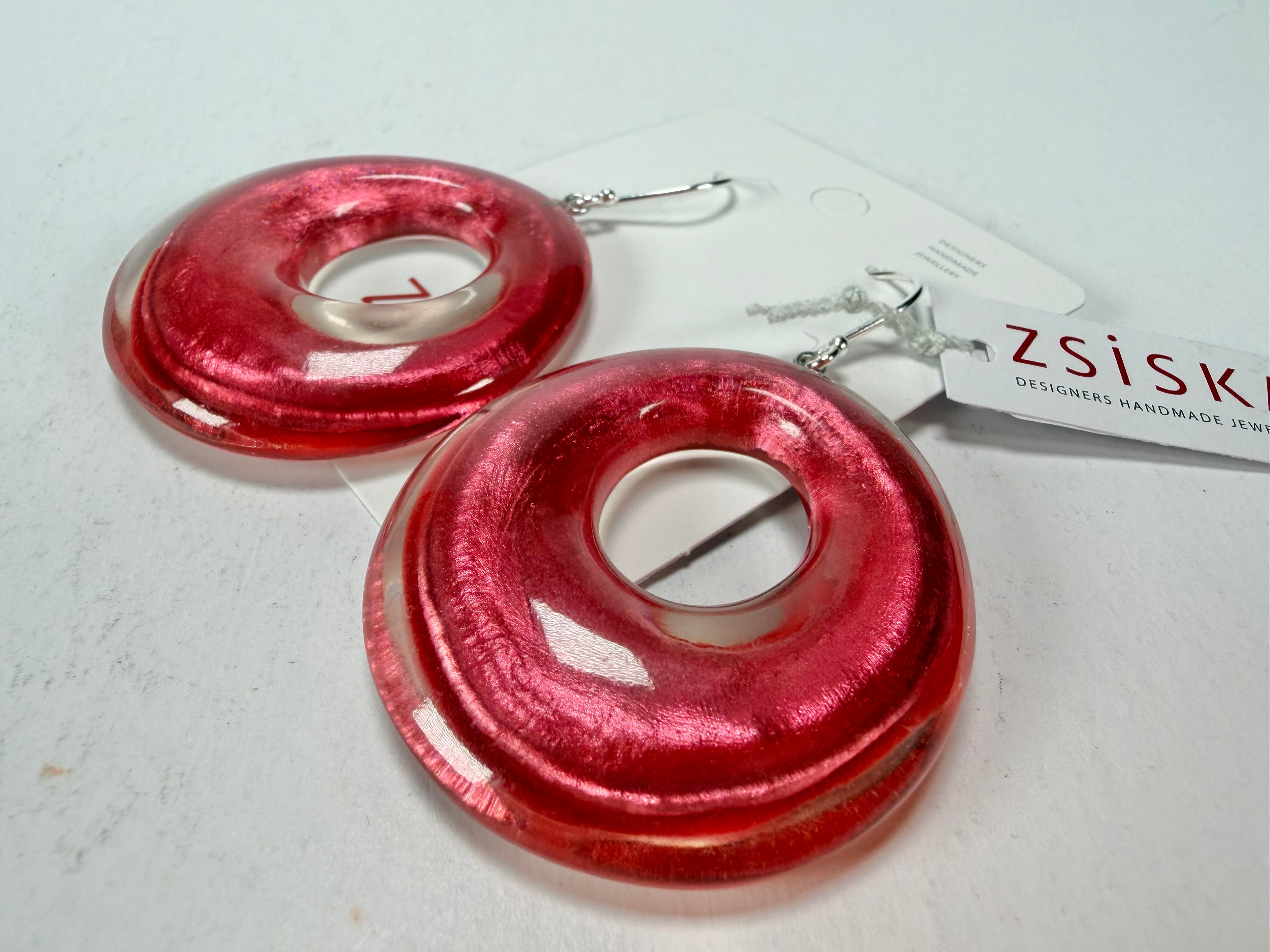 Zsiska - Luxus Pink Donut Resin Earrings ( 6350506PINKQ00 )