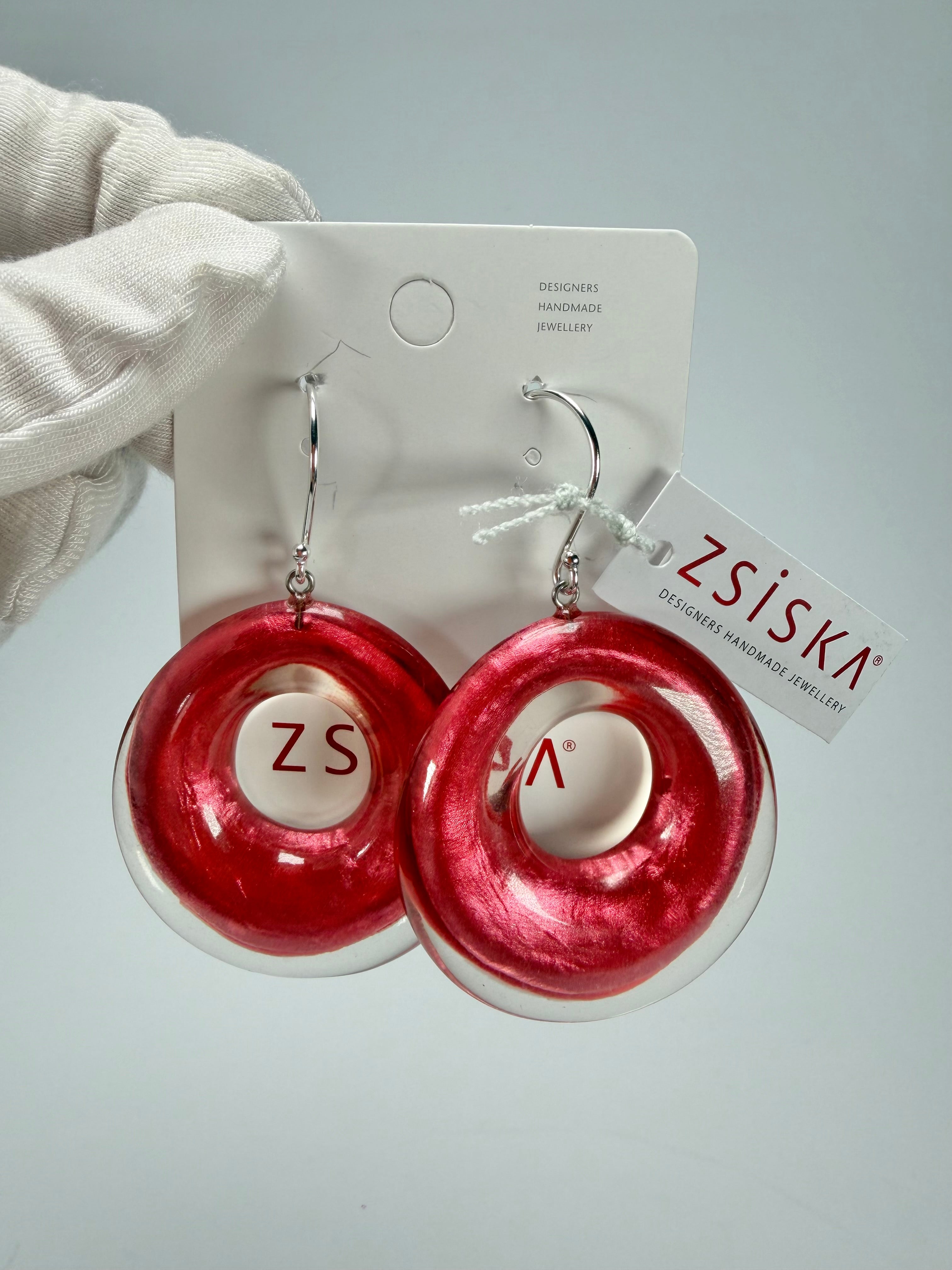Zsiska - Luxus Pink Donut Resin Earrings ( 6350506PINKQ00 )