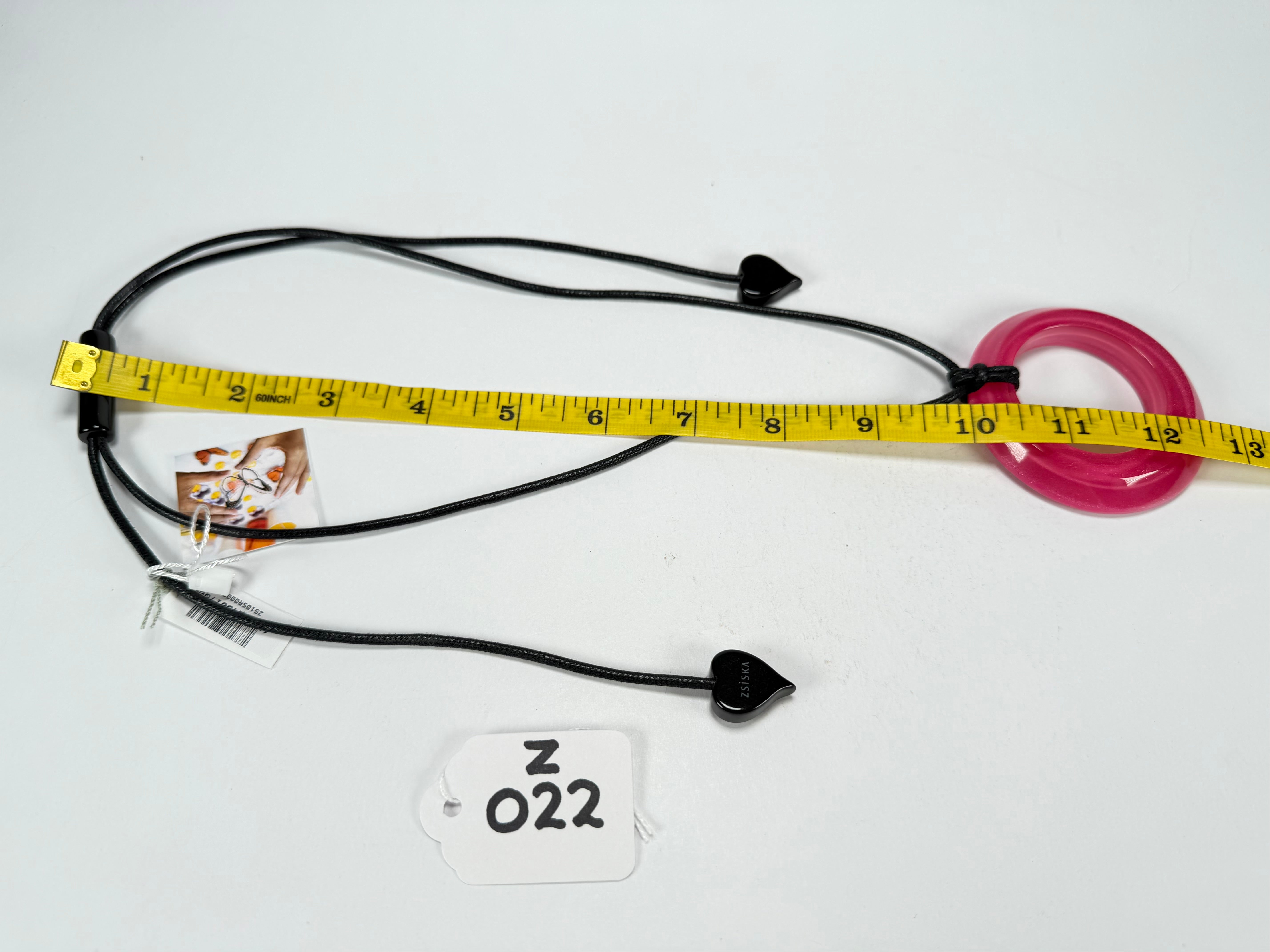 Zsiska - Colourful Statement Hot Pink Donut Pendant Resin Necklace ( 40102249017Q00 )