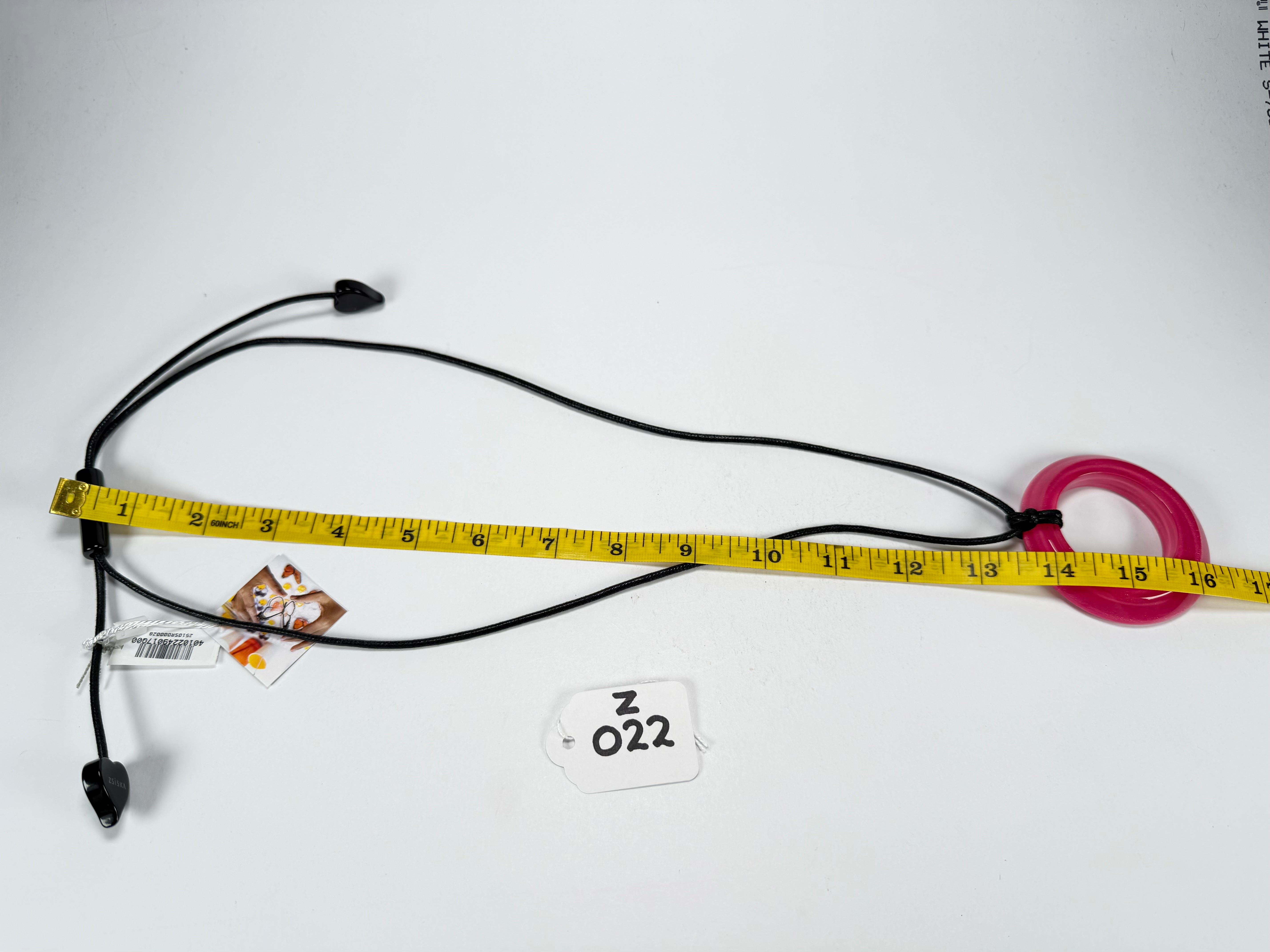 Zsiska - Colourful Statement Hot Pink Donut Pendant Resin Necklace ( 40102249017Q00 )