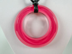 Zsiska - Colourful Statement Hot Pink Donut Pendant Resin Necklace ( 40102249017Q00 )
