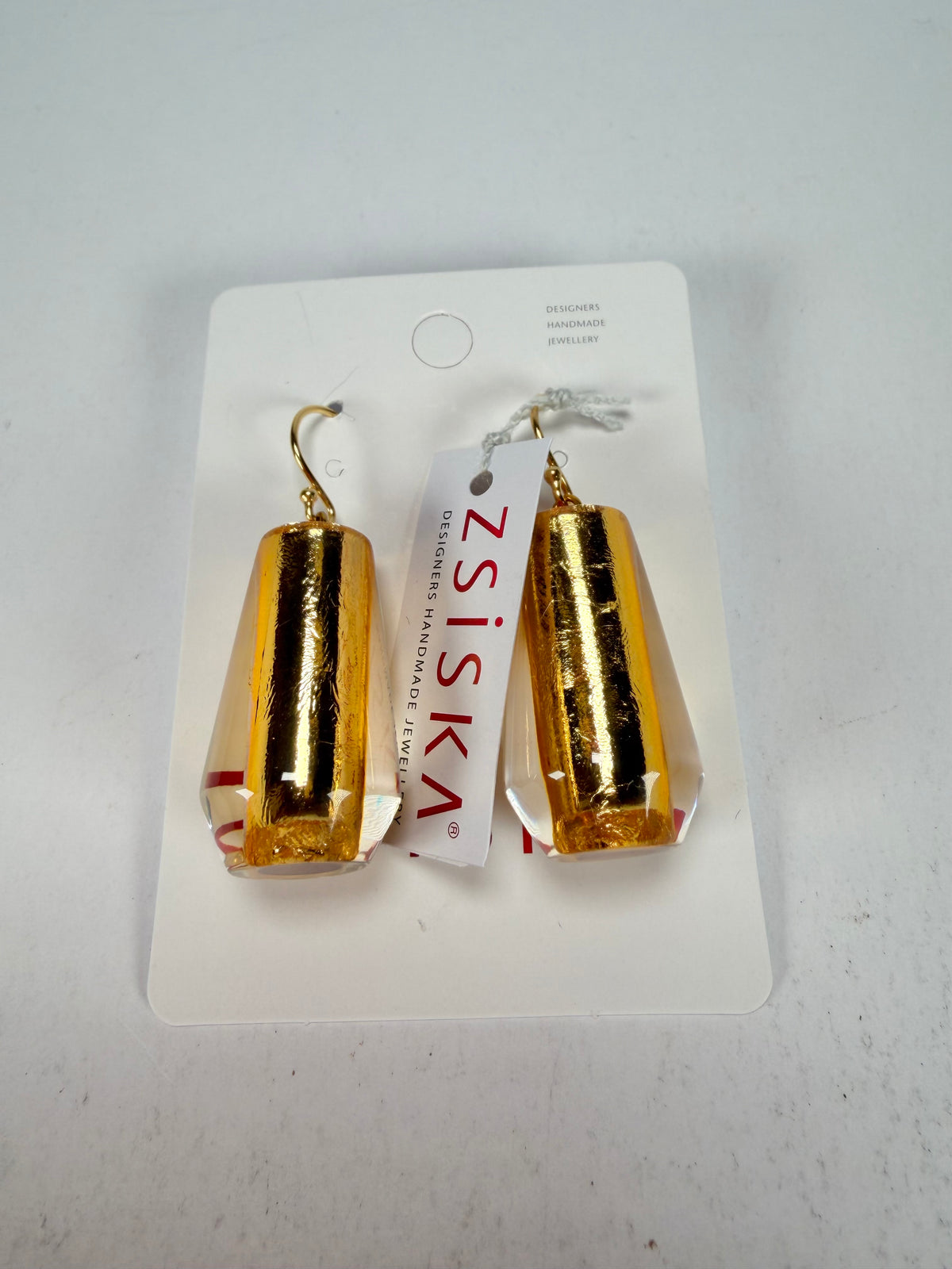Zsiska - Bliss Glitz Gold Foil Short Hook Resin Earrings ( 1370505GF00Q00 )