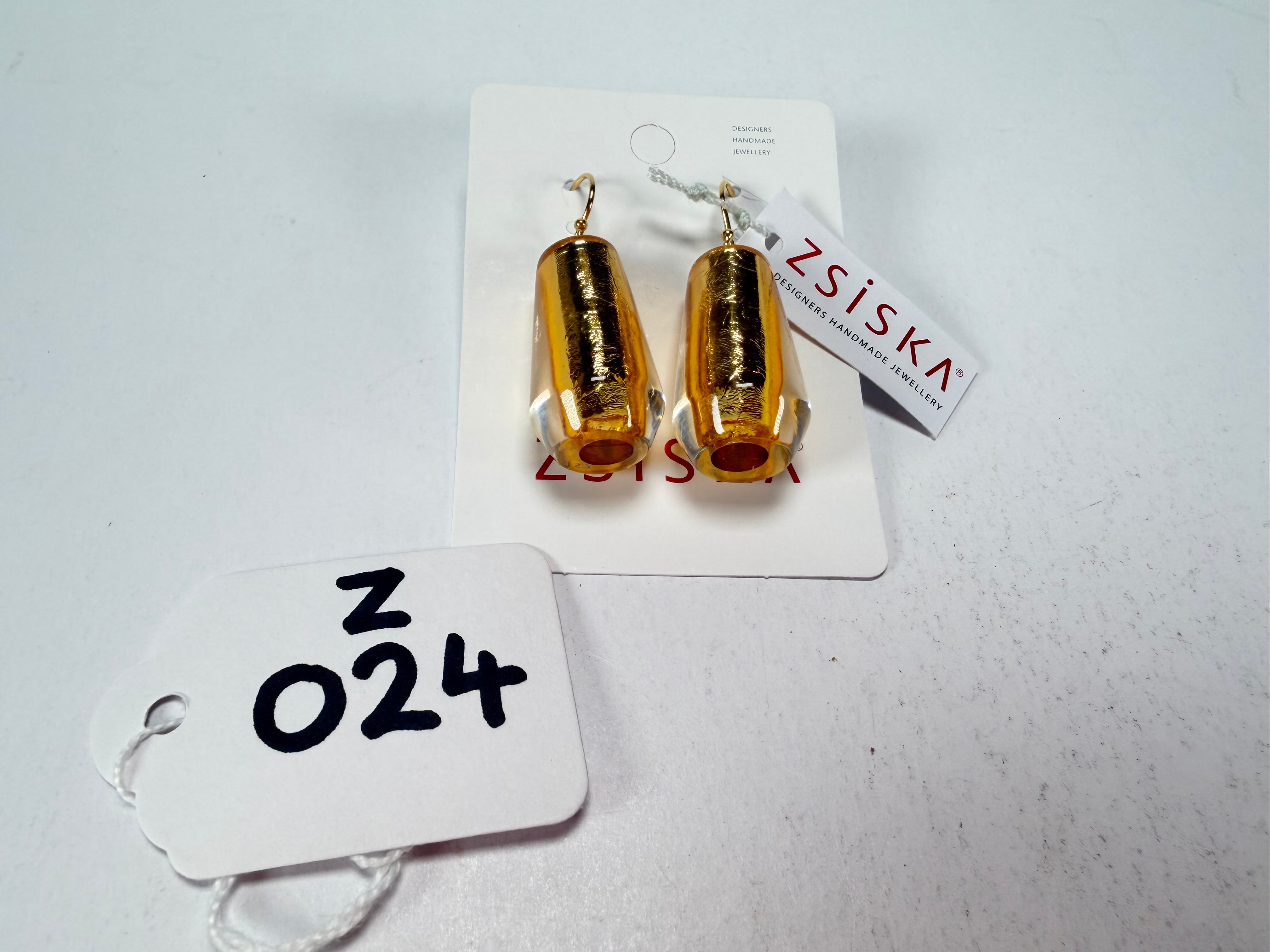 Zsiska - Bliss Glitz Gold Foil Short Hook Resin Earrings ( 1370505GF00Q00 )