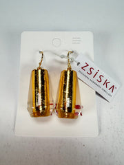 Zsiska - Bliss Glitz Gold Foil Short Hook Resin Earrings ( 1370505GF00Q00 )