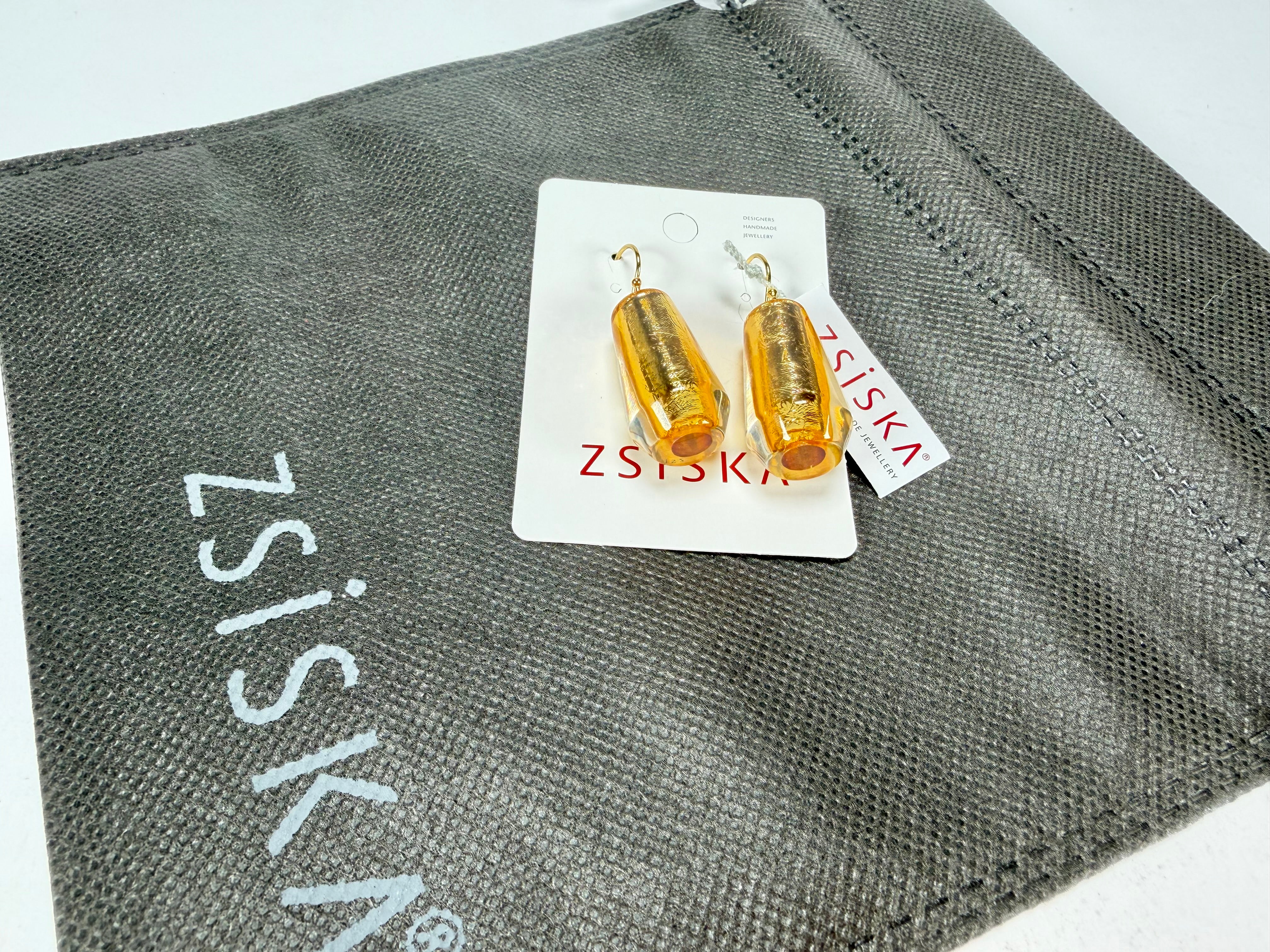 Zsiska - Bliss Glitz Gold Foil Short Hook Resin Earrings ( 1370505GF00Q00 )