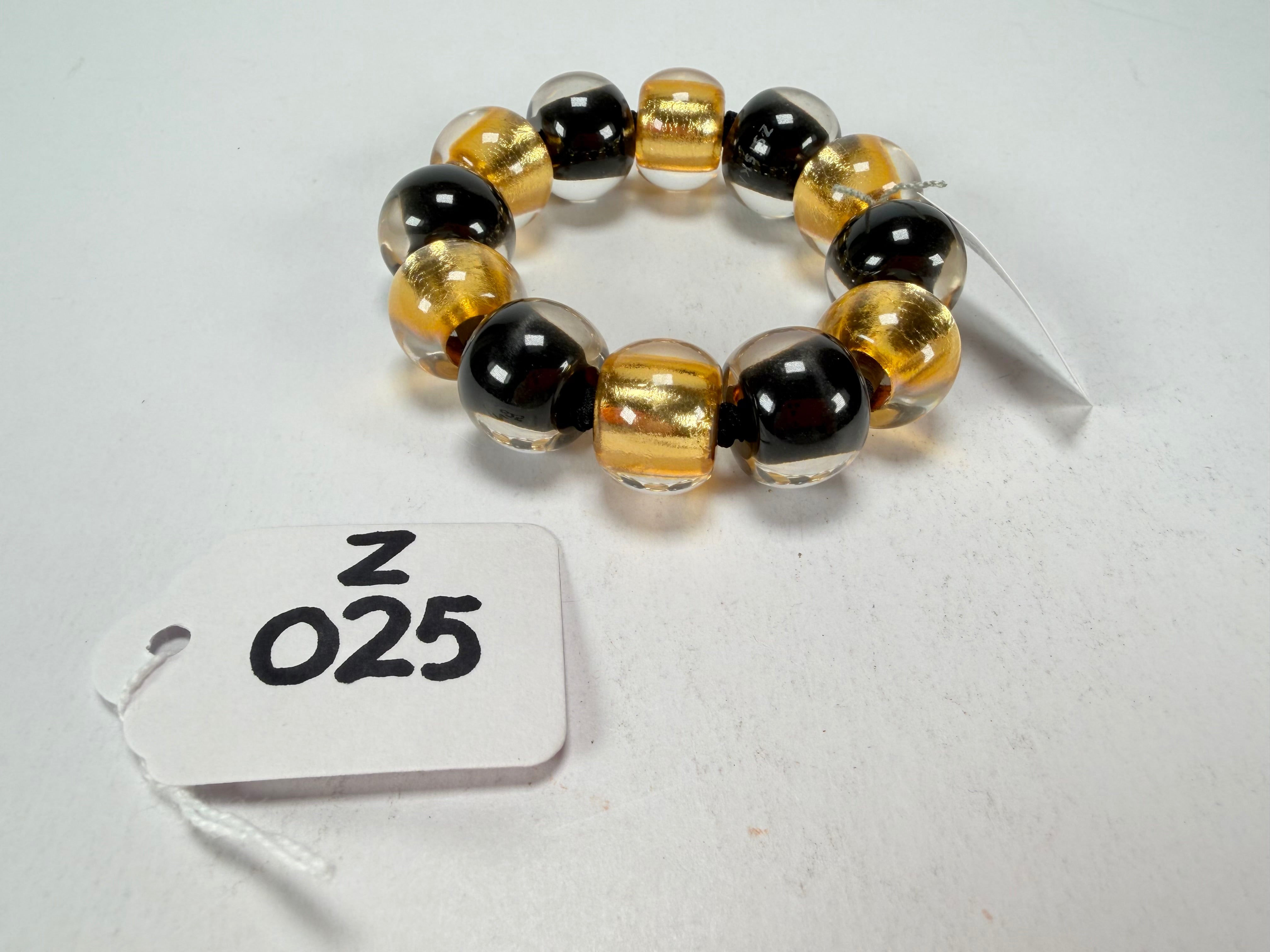 Zsiska - Radiance Gold & Black Large Resin Bracelet ( 8000301GF01Q0L )