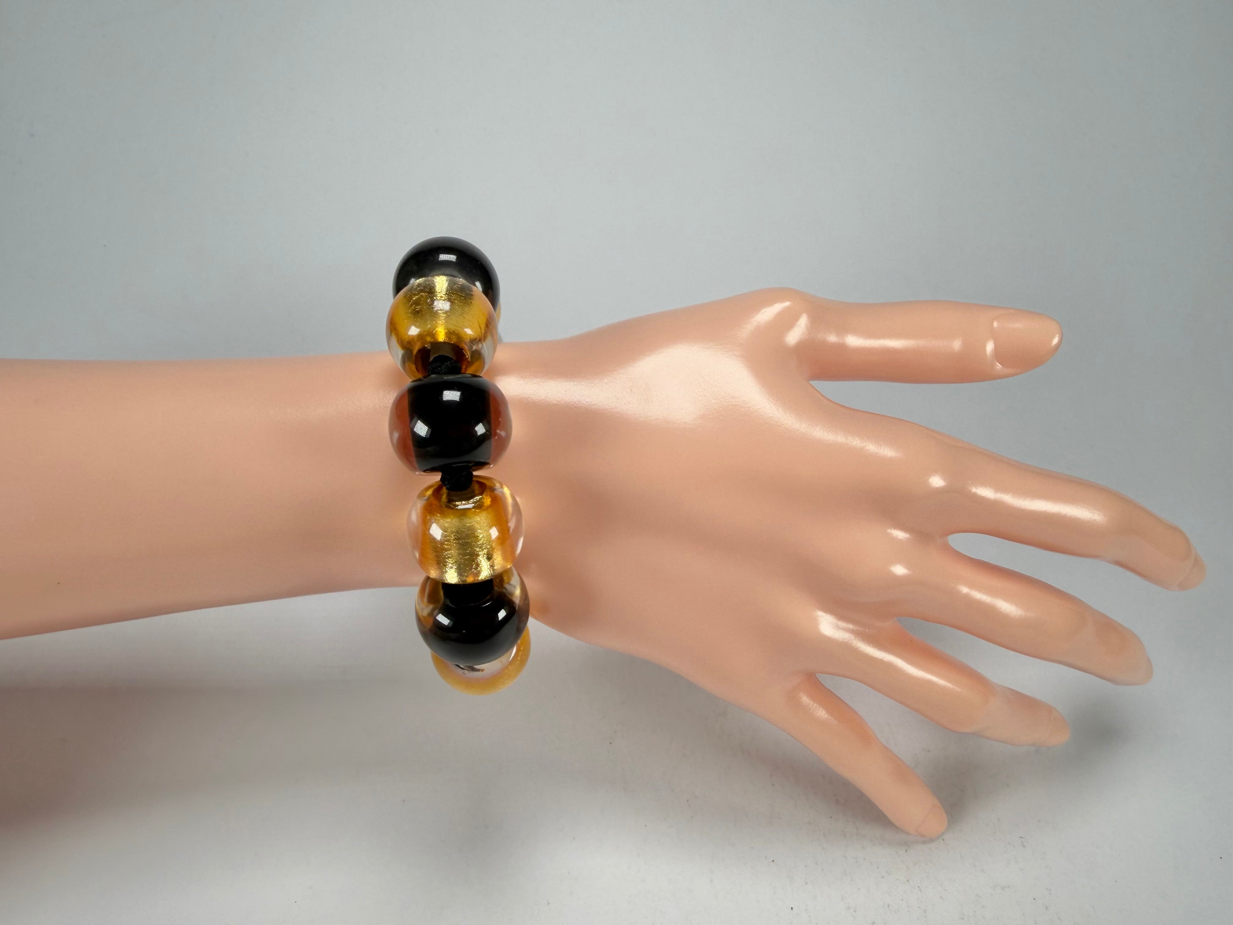 Zsiska - Radiance Gold & Black Large Resin Bracelet ( 8000301GF01Q0L )