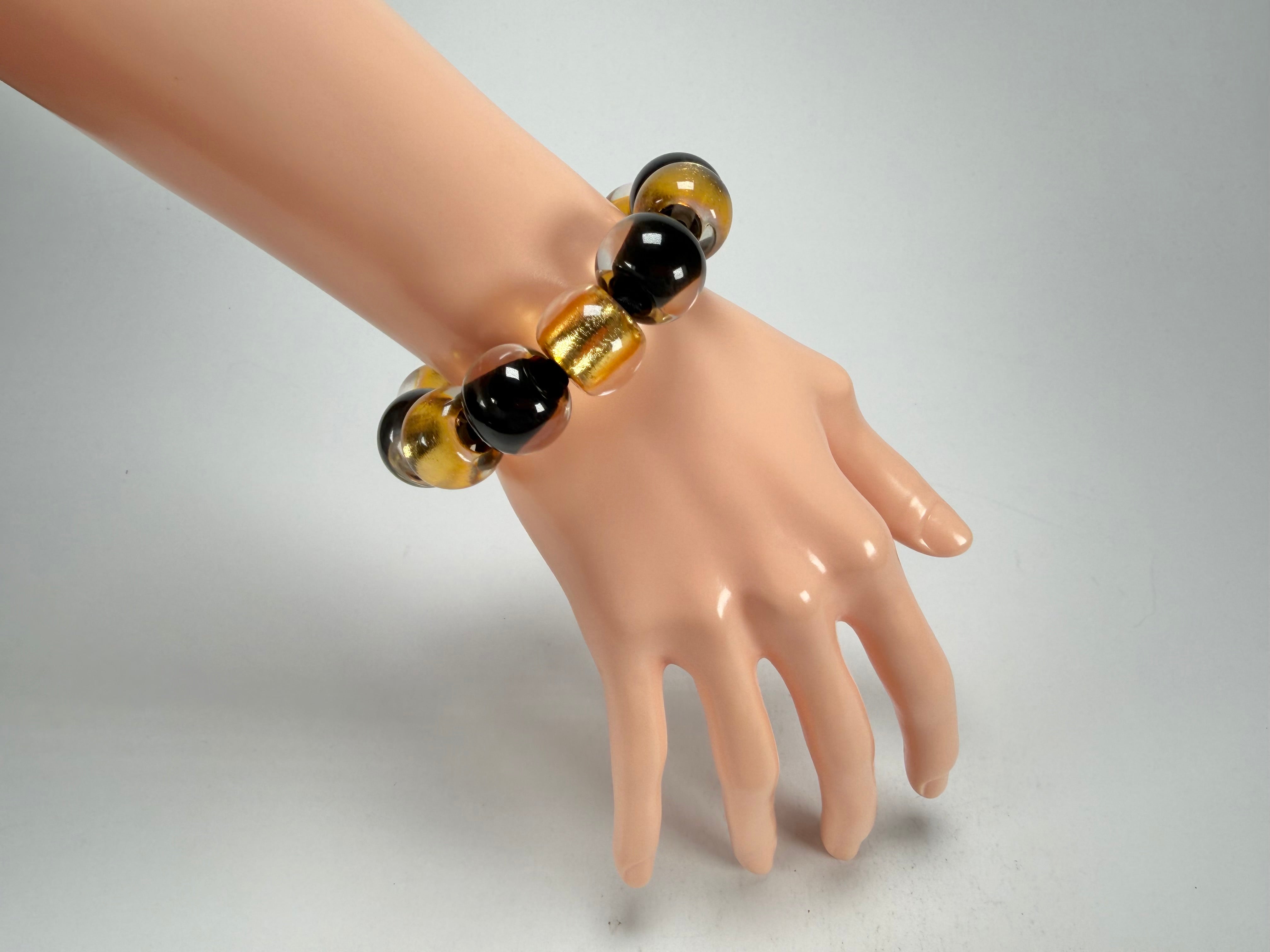 Zsiska - Radiance Gold & Black Large Resin Bracelet ( 8000301GF01Q0L )