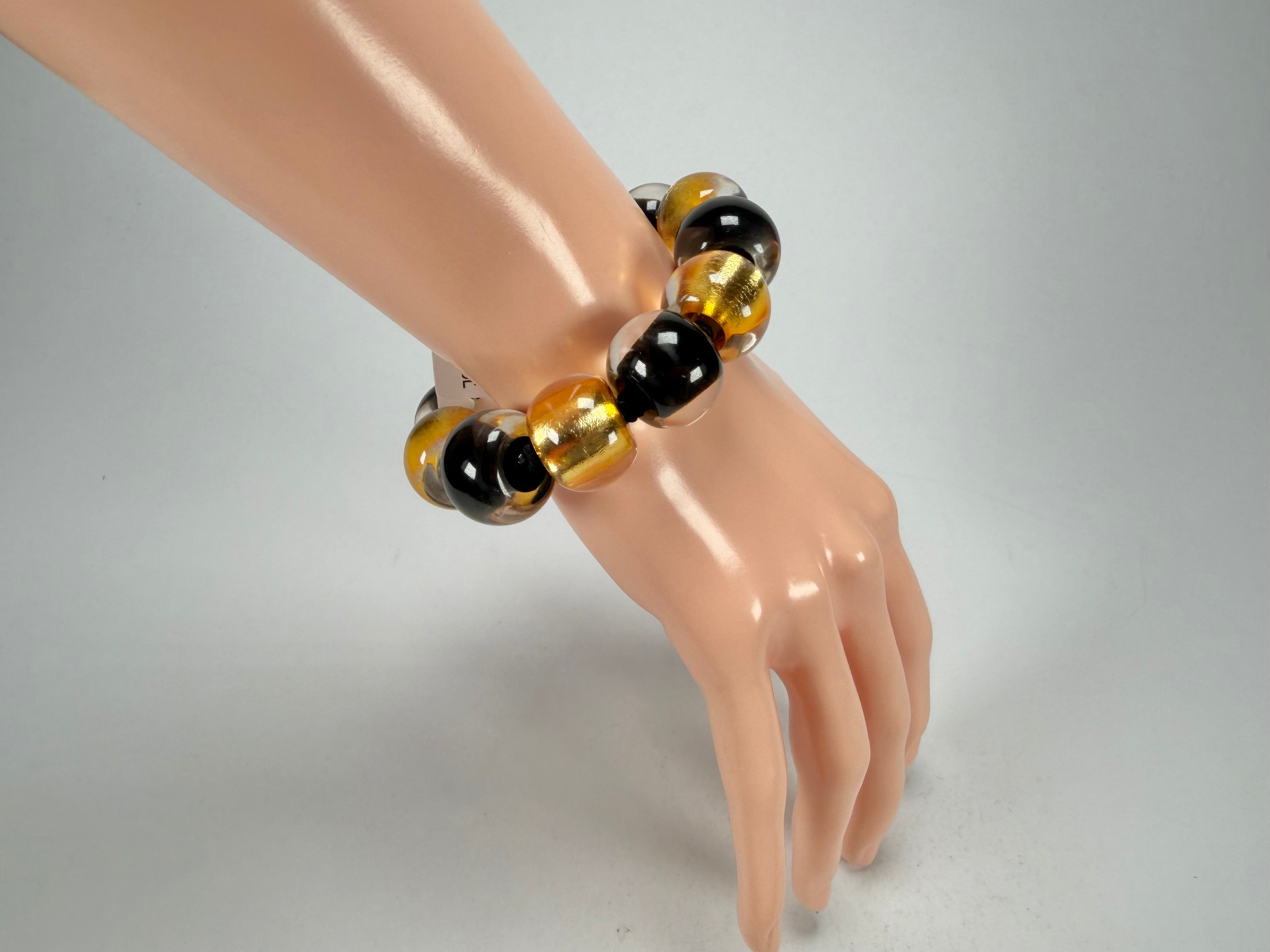 Zsiska - Radiance Gold & Black Large Resin Bracelet ( 8000301GF01Q0L )