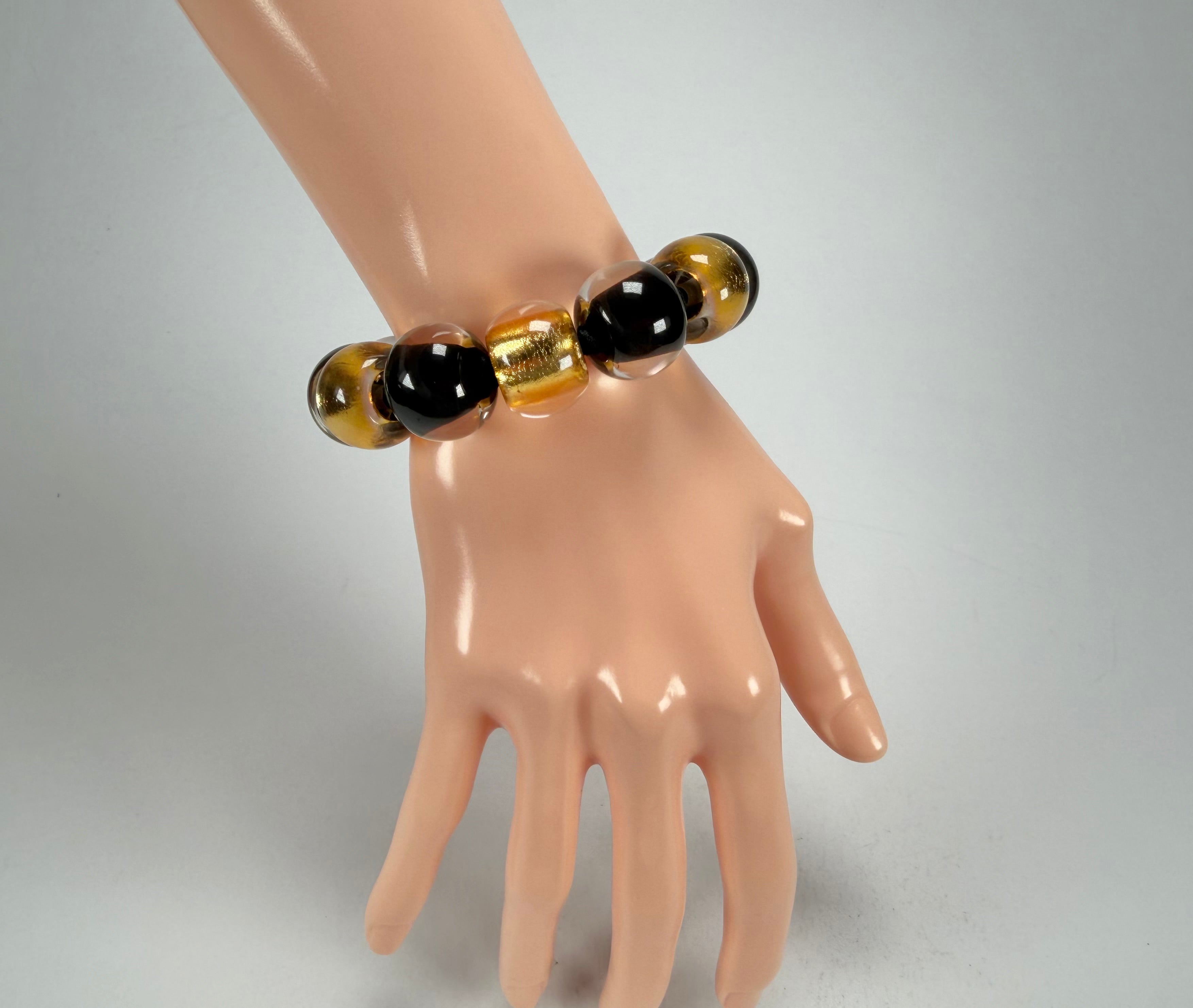 Zsiska - Radiance Gold & Black Large Resin Bracelet ( 8000301GF01Q0L )