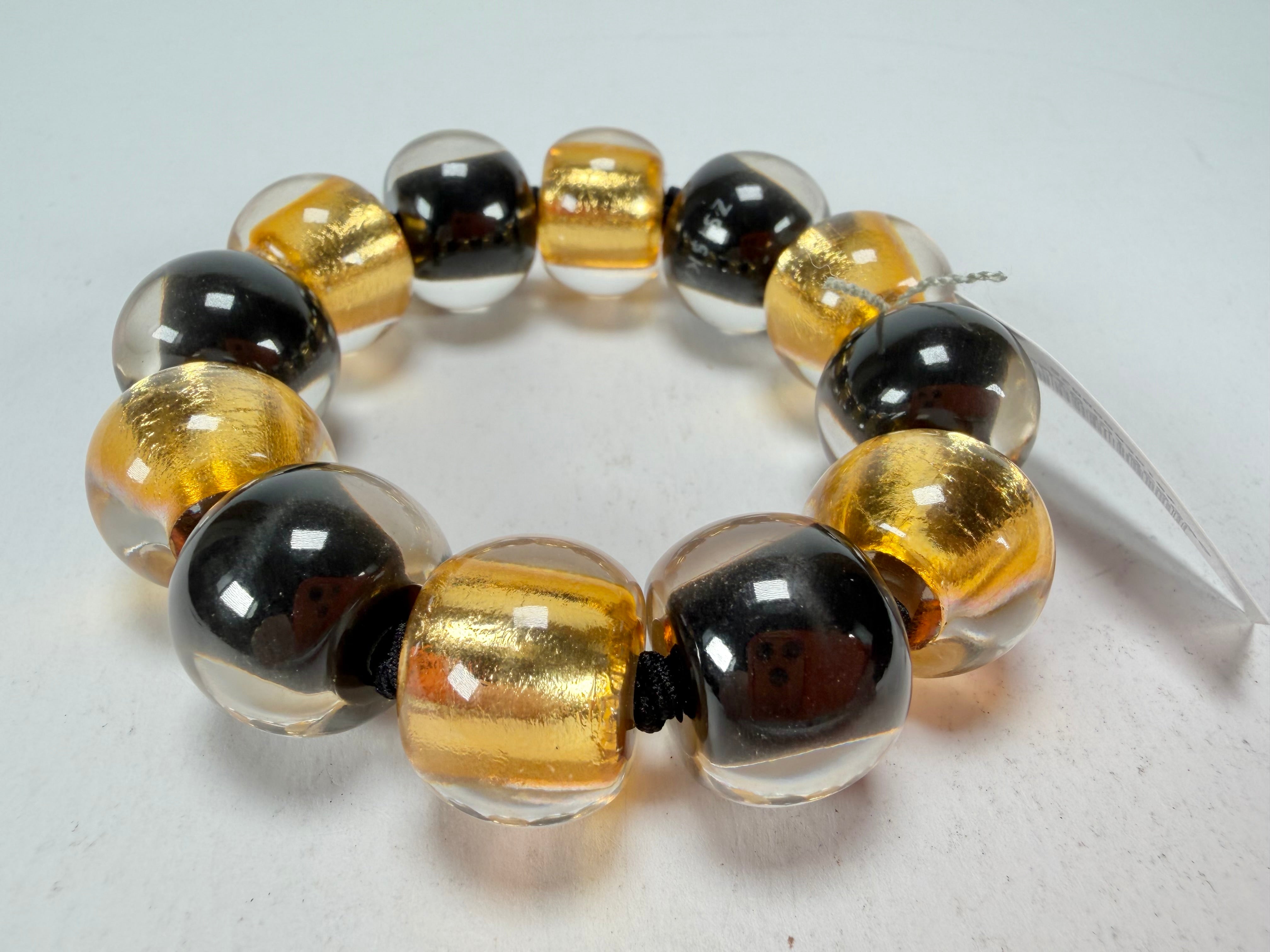 Zsiska - Radiance Gold & Black Large Resin Bracelet ( 8000301GF01Q0L )