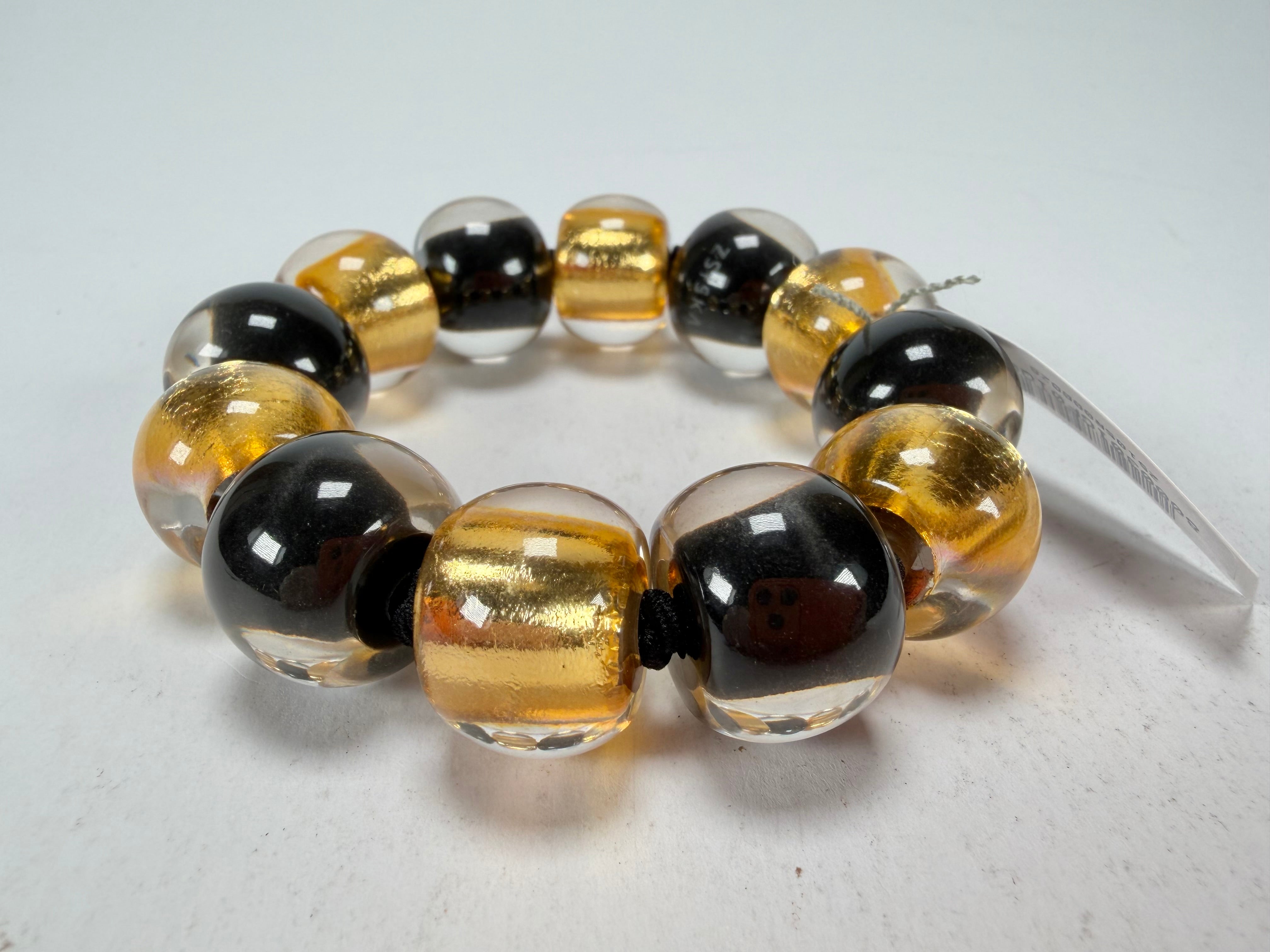 Zsiska - Radiance Gold & Black Large Resin Bracelet ( 8000301GF01Q0L )