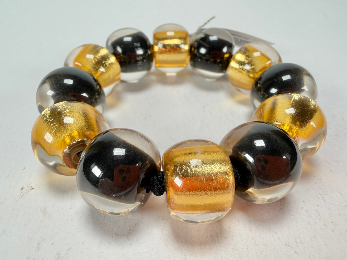 Zsiska - Radiance Gold & Black Large Resin Bracelet ( 8000301GF01Q0L )