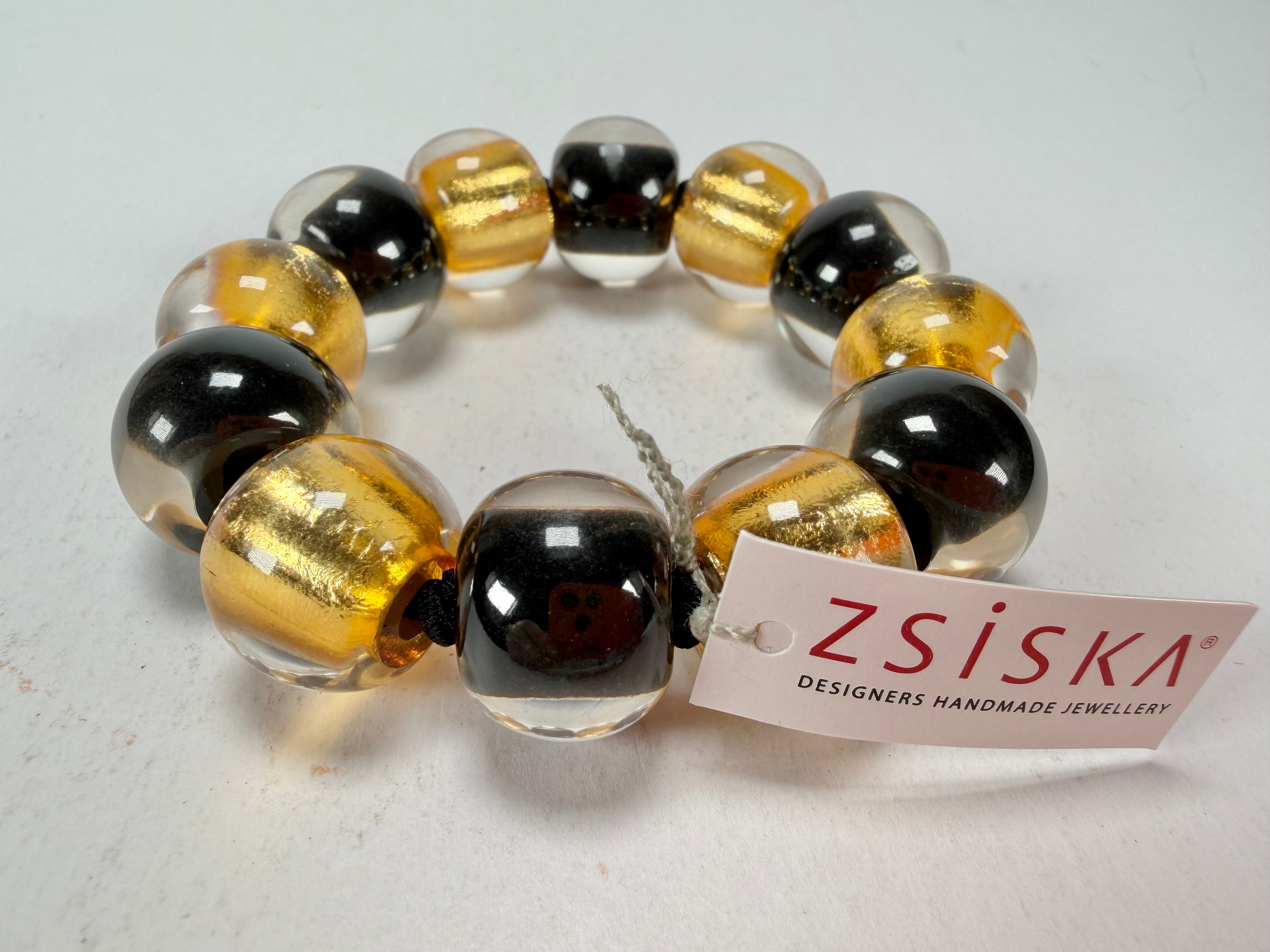 Zsiska - Radiance Gold & Black Large Resin Bracelet ( 8000301GF01Q0L )