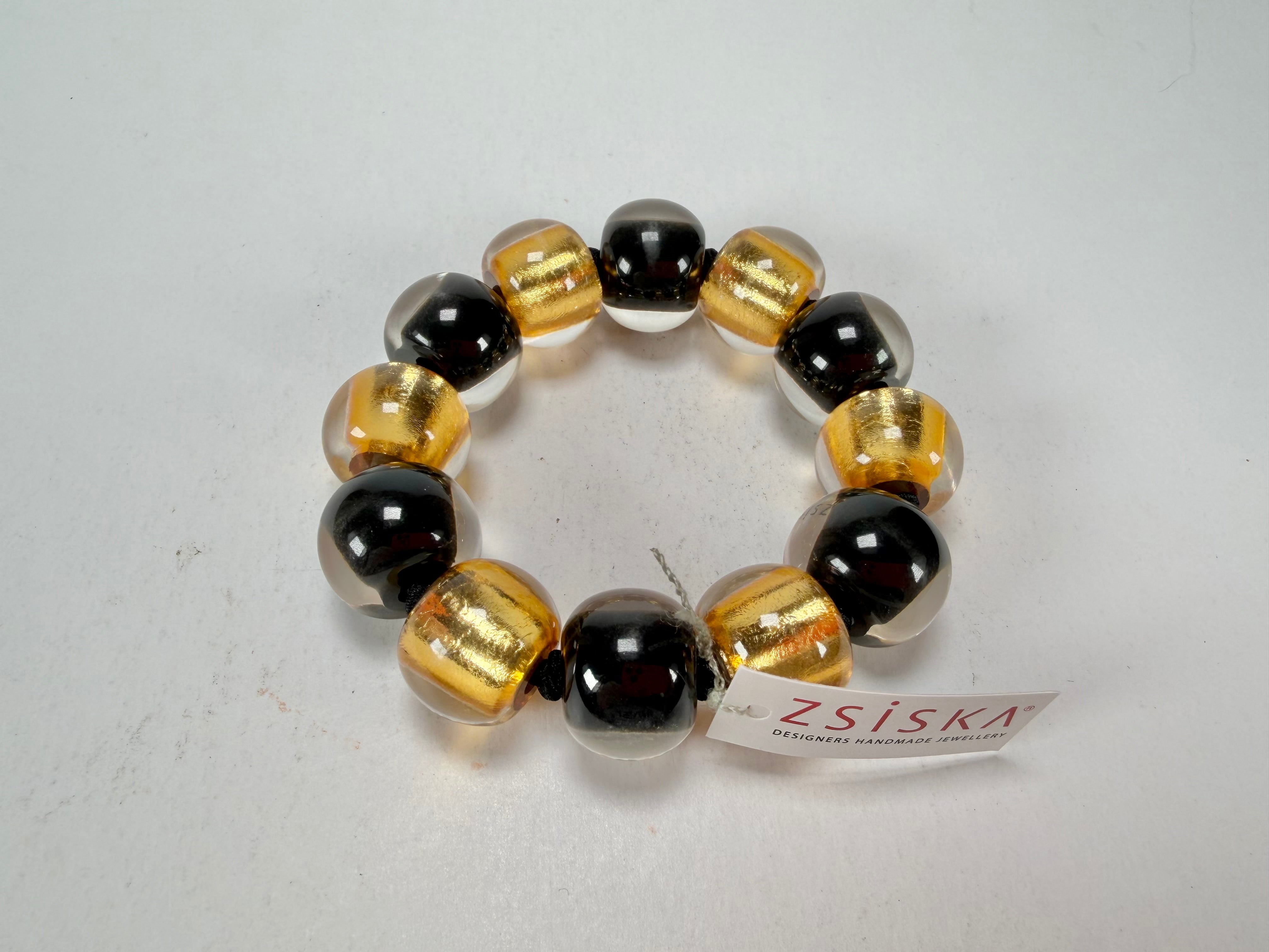 Zsiska - Radiance Gold & Black Large Resin Bracelet ( 8000301GF01Q0L )