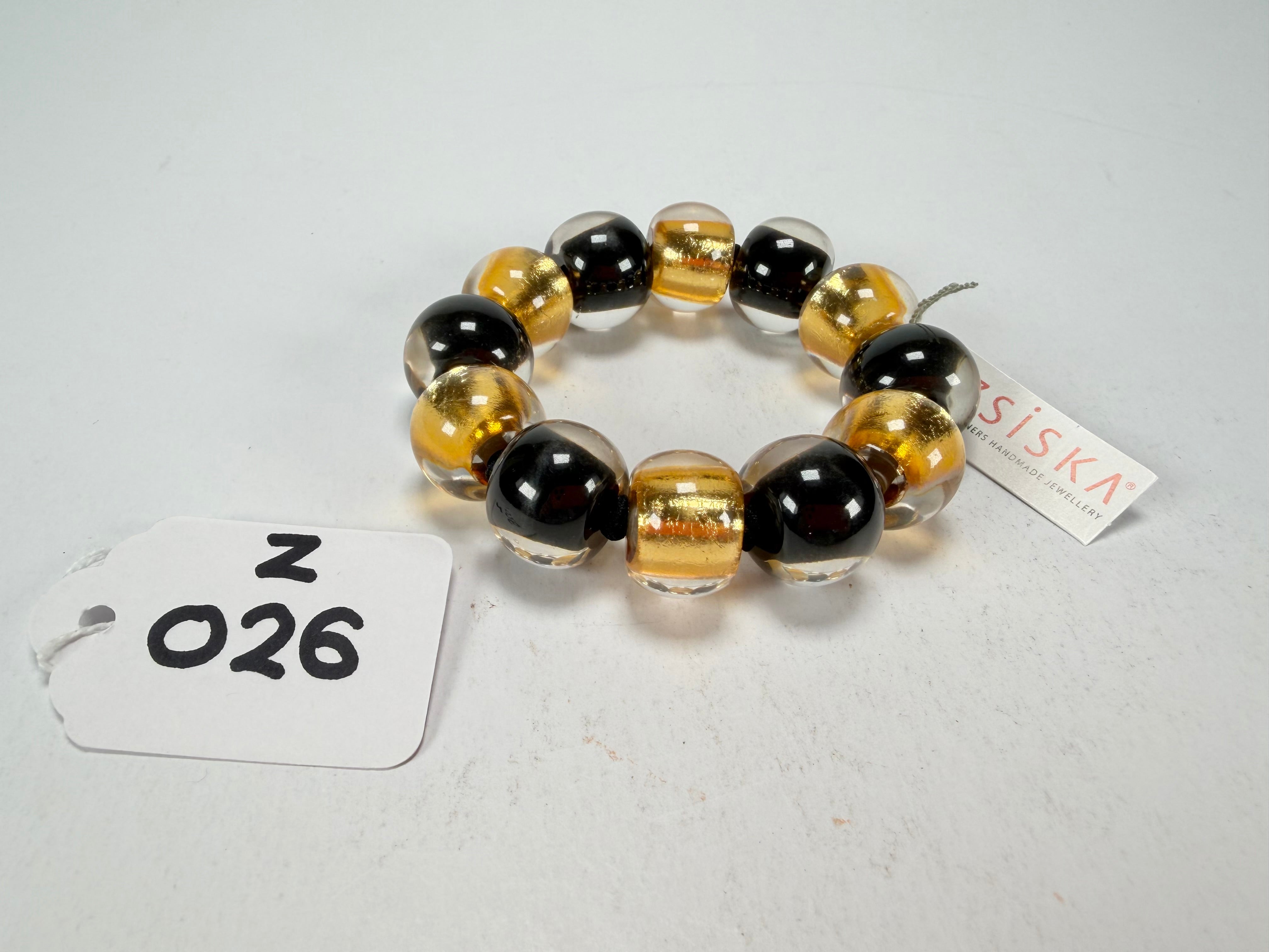 Zsiska - Radiance Gold & Black Large Resin Bracelet ( 8000301GF01Q0L )