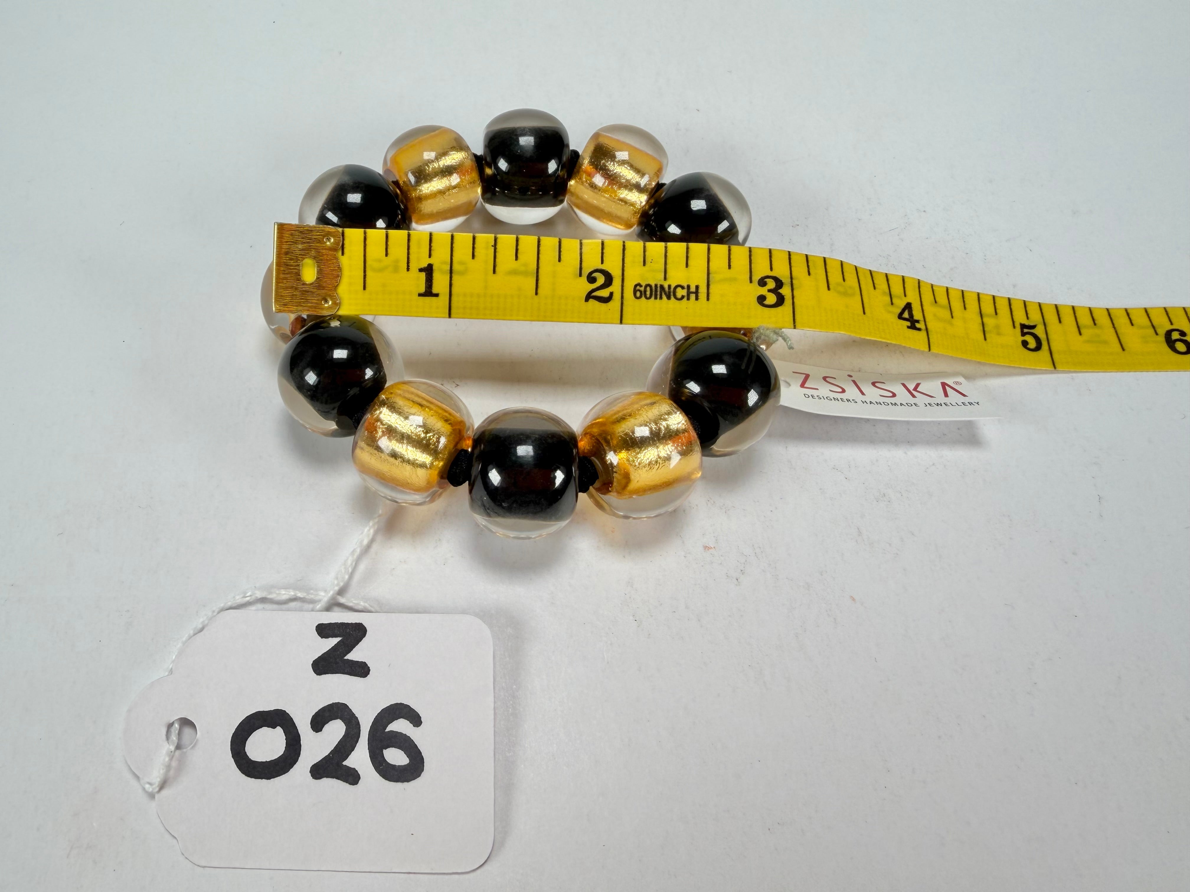 Zsiska - Radiance Gold & Black Large Resin Bracelet ( 8000301GF01Q0L )