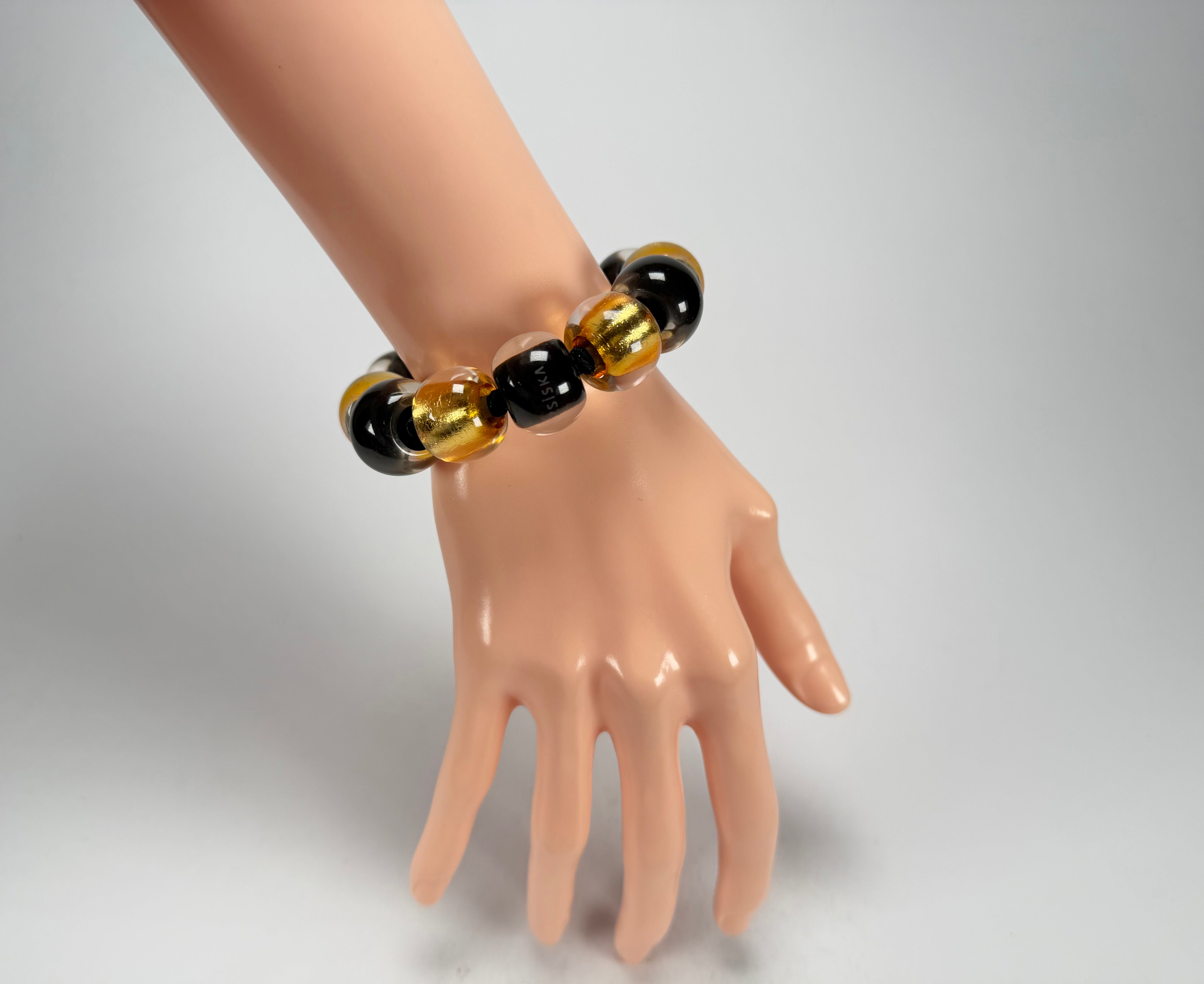 Zsiska - Radiance Gold & Black Large Resin Bracelet ( 8000301GF01Q0L )